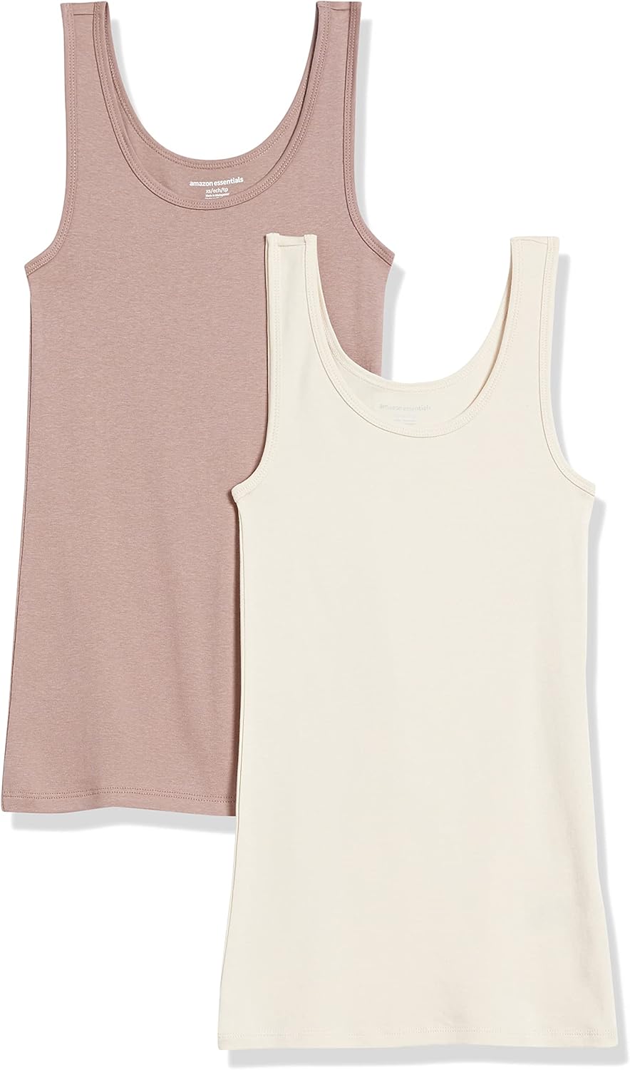 Amazon Essentials Women's Slim-Fit Tank Top, Pack of 2