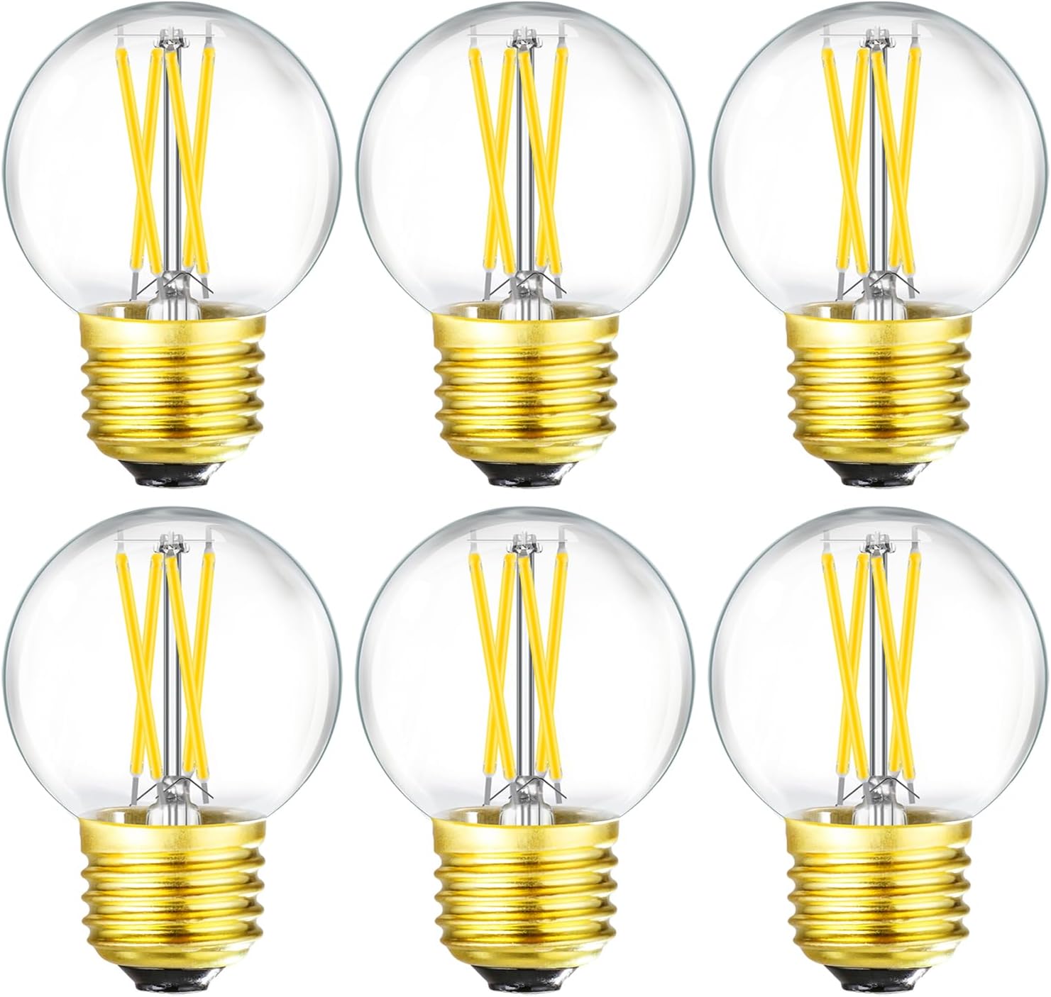 Leools G16.5 E26 led Bulb 4W Equal 40 watt Vintage LED Edison Bulb AC120V 400LM 2700K Amber Warm White Clear Dimmable LED ...