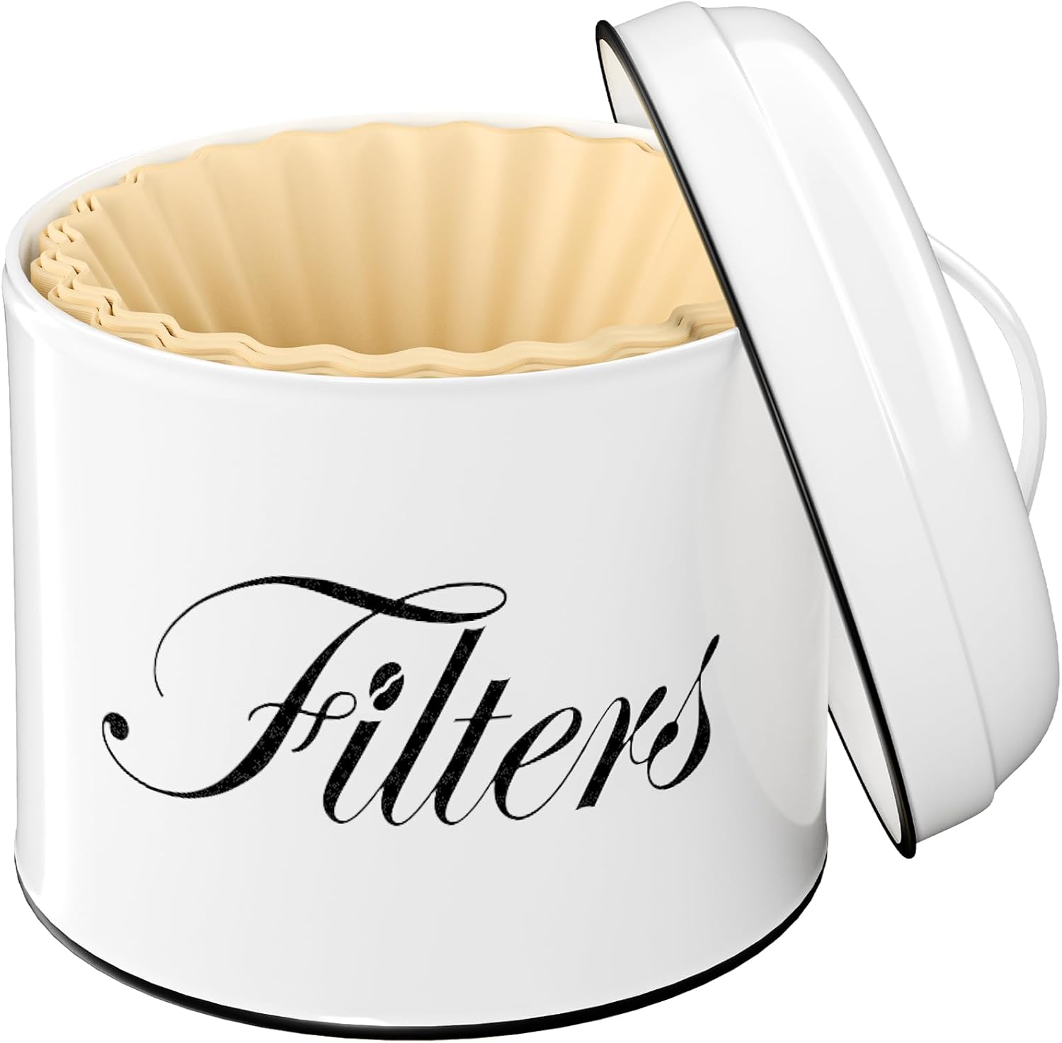 APOIMNA Wooden Coffee Filter Holder, Basket Storage Container for Counter, Black Small Bar Accessories for Coffee Bar Stat...