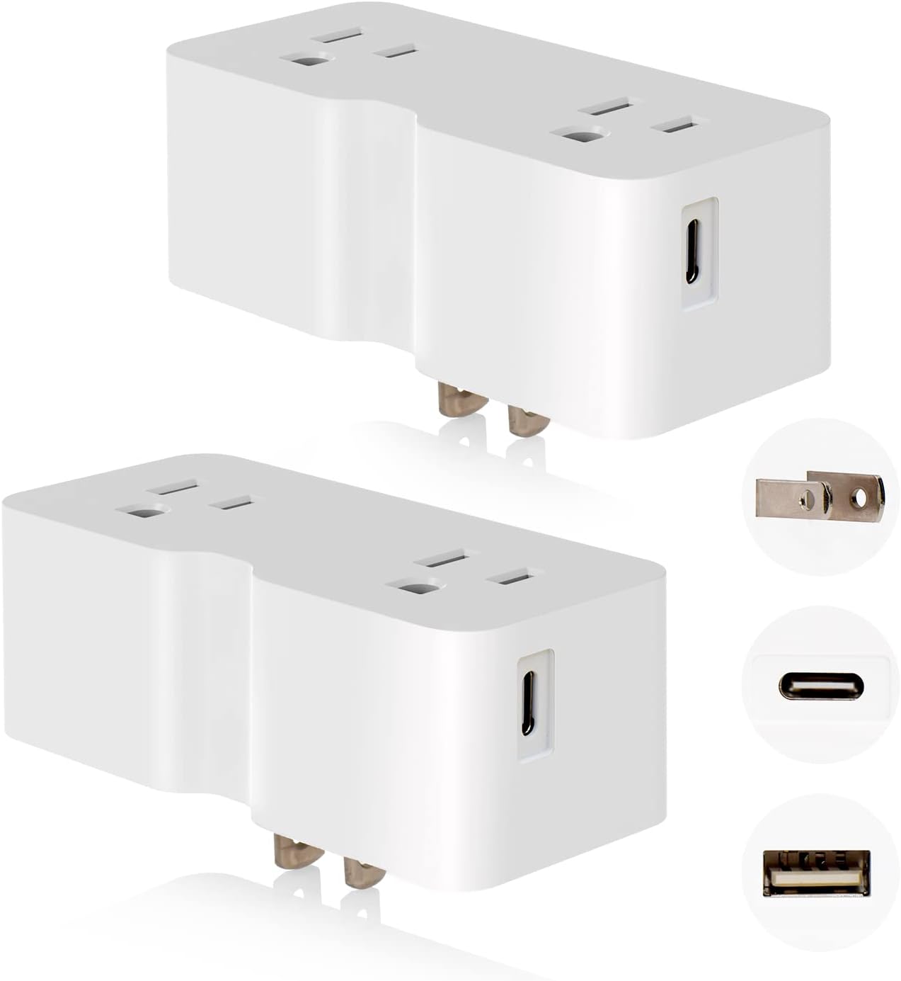ELEGRP US to Japan Plug Adapter, Multi Plug Outlet with USB C and USB A Ports (4.2A in Total), Expander Adapter for Japan ...