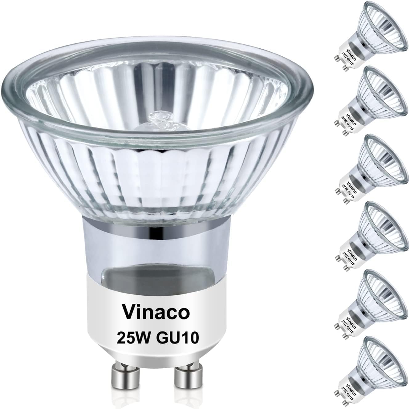 Vinaco Halogen GU10+C 120V 50W Long Lasting, Candle Warmer lamp Bulb 50 watt Warm White 2800K, Dimmable 50watt MR16 with G...