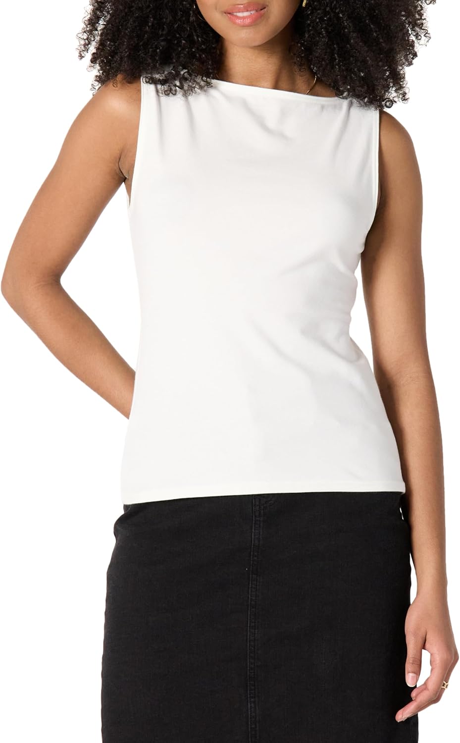 Amazon Essentials Women's Slim-Fit Rib Knit Boatneck Layering Tank