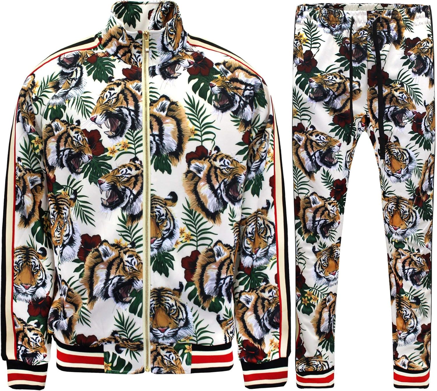 G-Style USA Men's Tiger Pattern Tracksuit Sets
