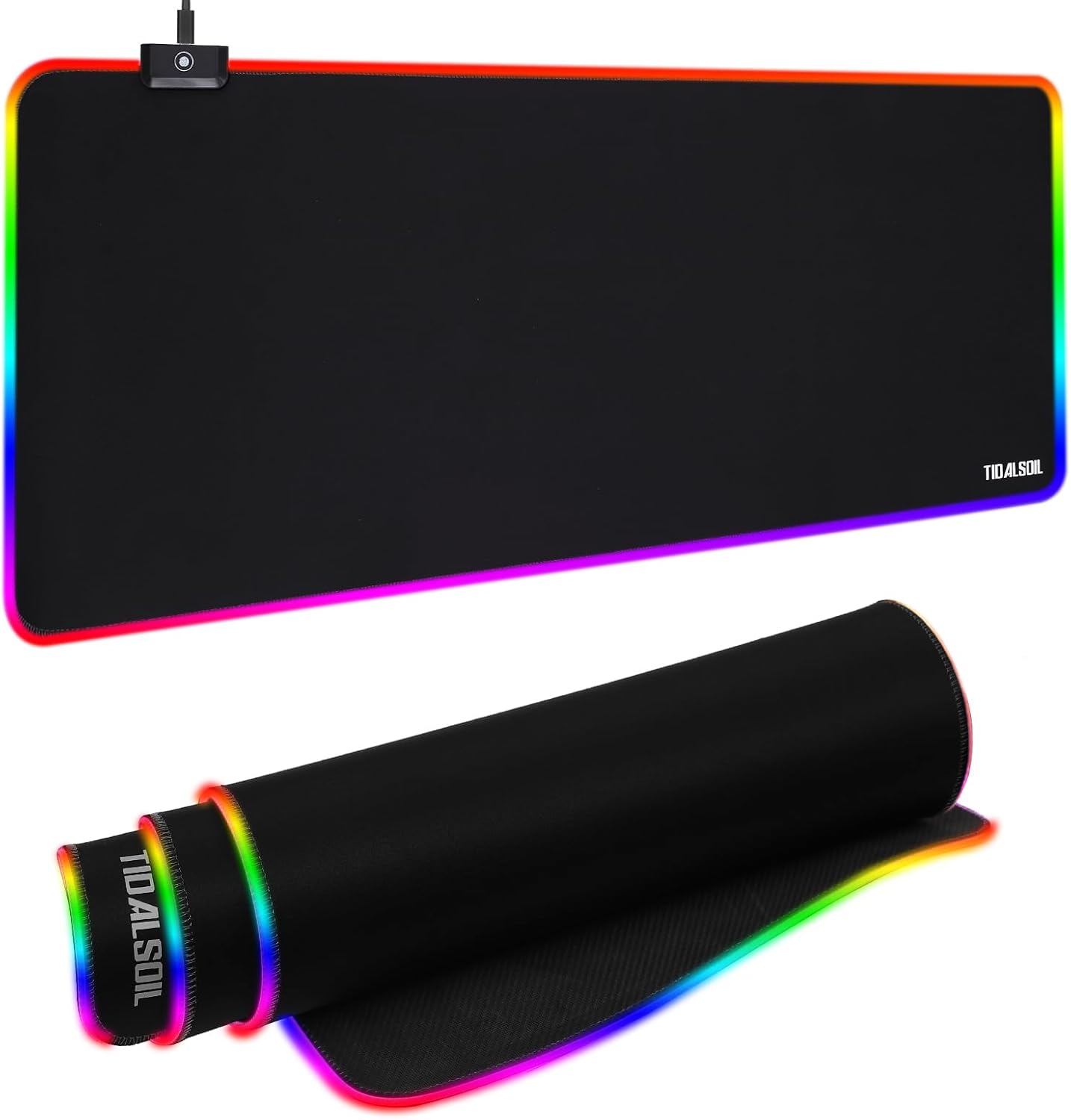 RGB Gaming Mouse Pad, 31.5 x 11.8 Inch Oversized Mouse Mat with 12 Light Modes, Non-Slip Rubber Base, Large Keyboard Pad f...