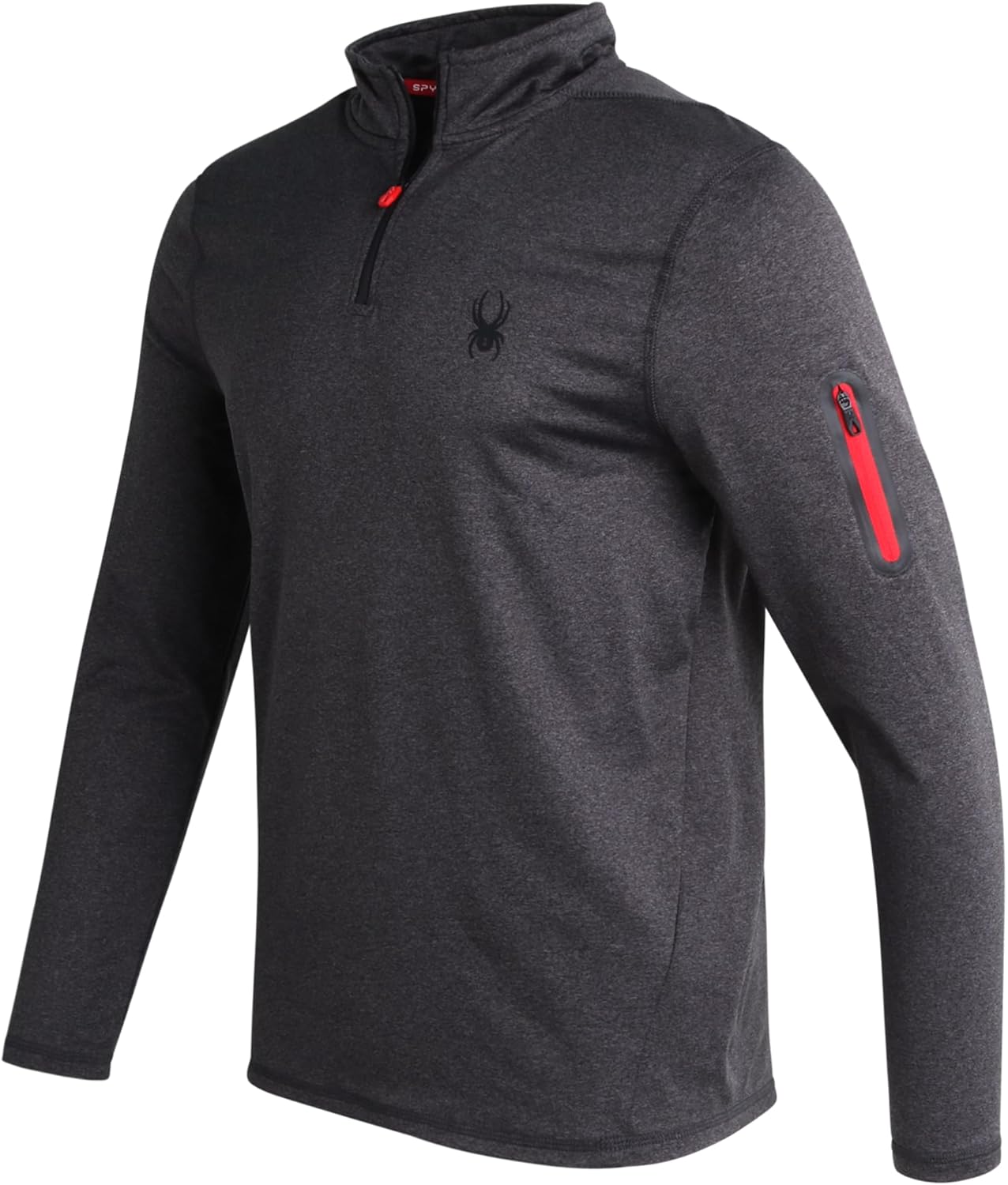 Spyder Men's Active Shirt - Quarter Zip Long Sleeve Performance Pullover - Lightweight Slim Fit Workout Shirt for Men (S-XL)