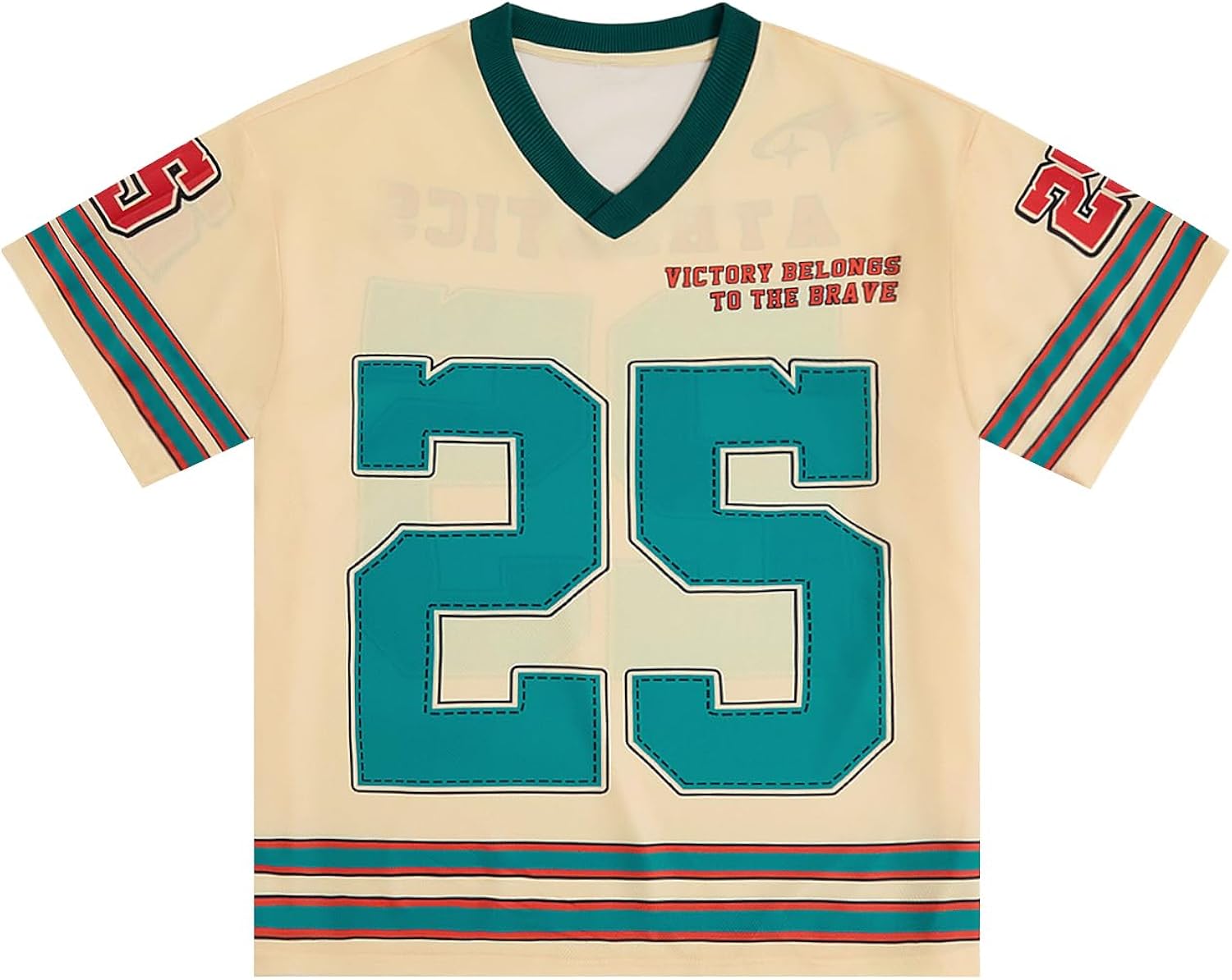 BEAUDRM Men's Plus Size Jersey T-Shirts Number Graphic Tees Short Sleeve V Neck Tee Shirt