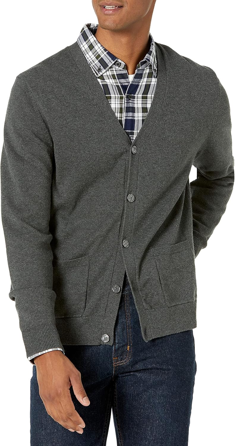 Amazon Essentials Men's Cotton Cardigan Sweater