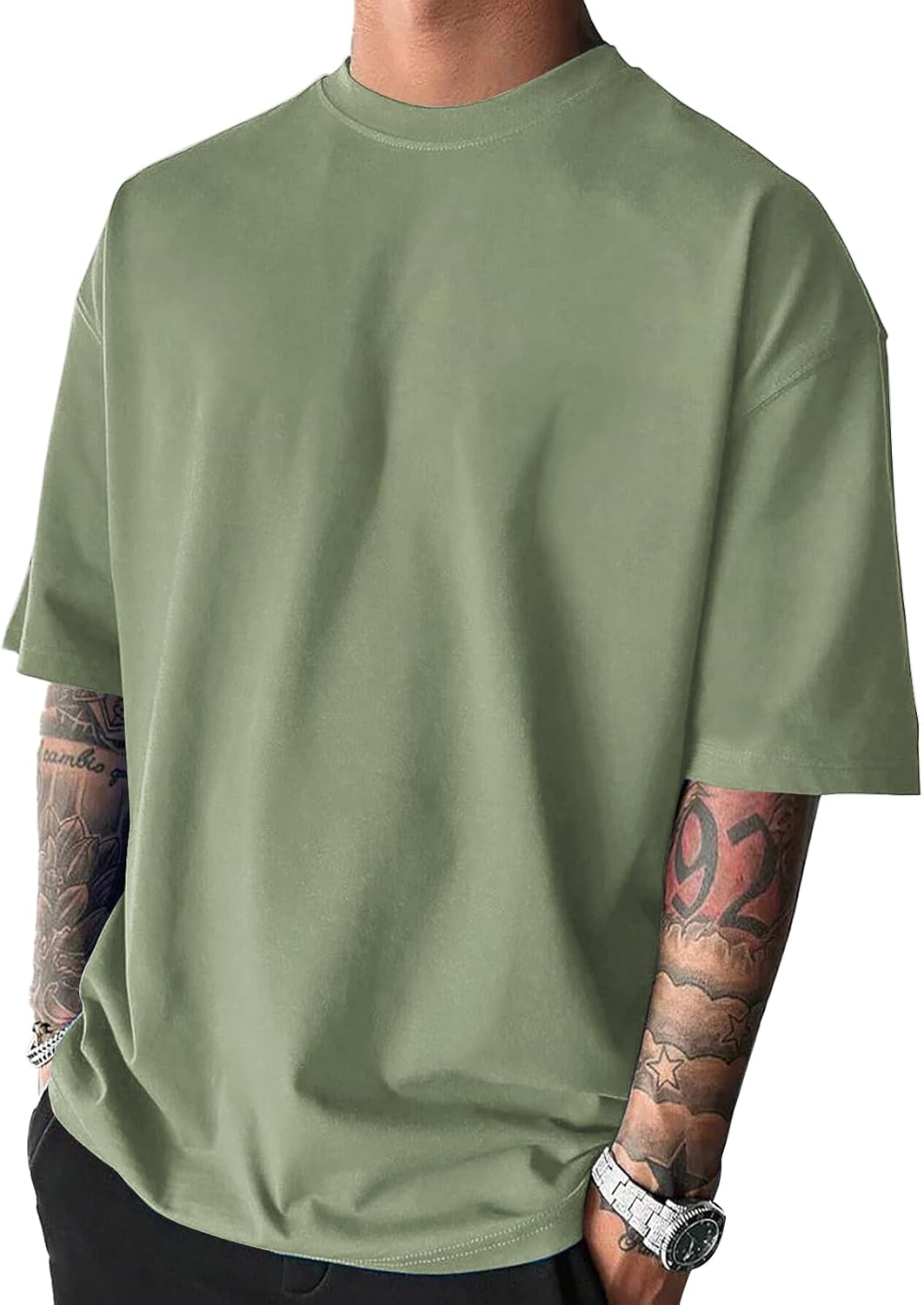 Men's Fashion Oversized Tshirts Workout Short Sleeve T-Shirt Dry Fit Lightweight Crewneck Tee Tops