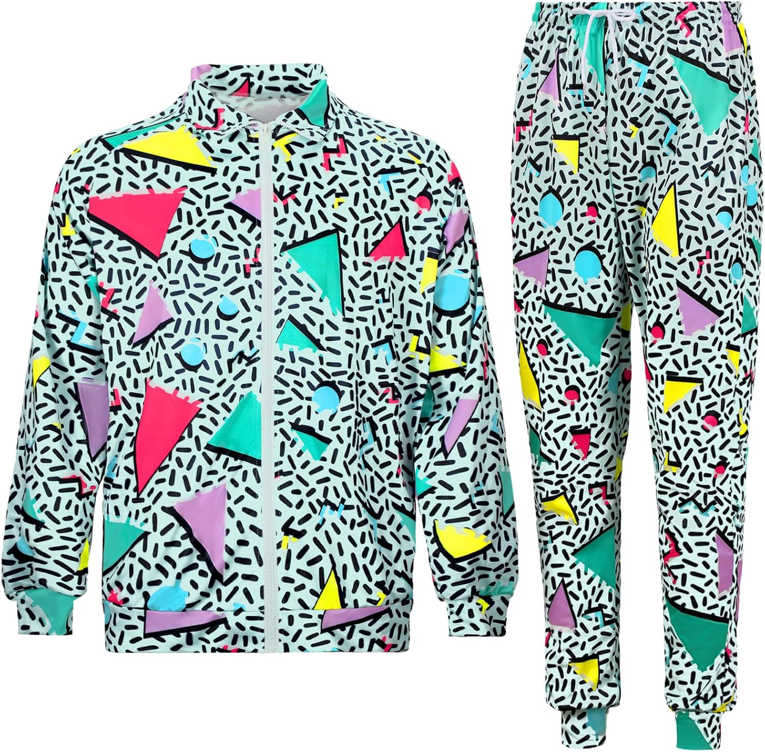 Mepase Retro 80s 90s Outfit for Men Side Taping Sportswear Urbanwear Streetwear Casual Long Sleeve 90s Tracksuit for Jogger