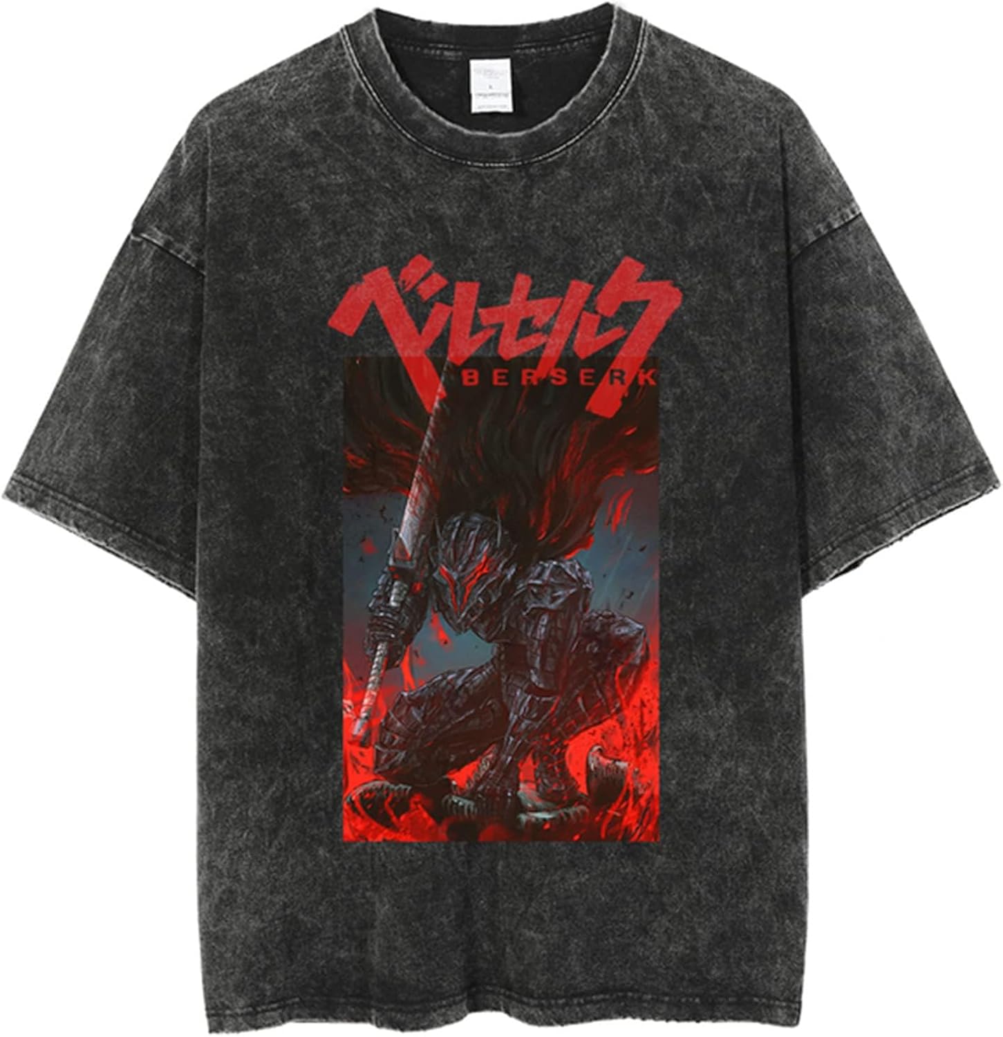 Y2K Tops Men's 90s Vintage Berserk Anime Graphic Shirts Summer Casual Tee Streetwear Harajuku Top Tshirt