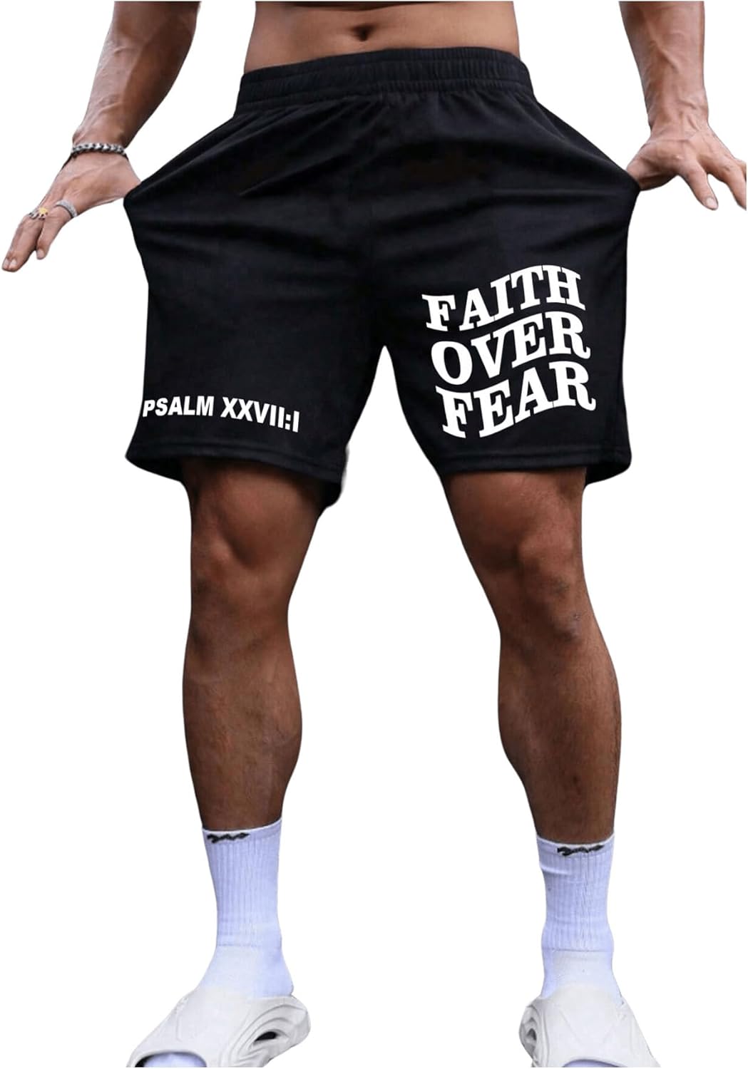 SOLY HUX Men's Graphic Shorts High Waist Elastic Casual Workout Athletic Gym Summer y2k Shorts