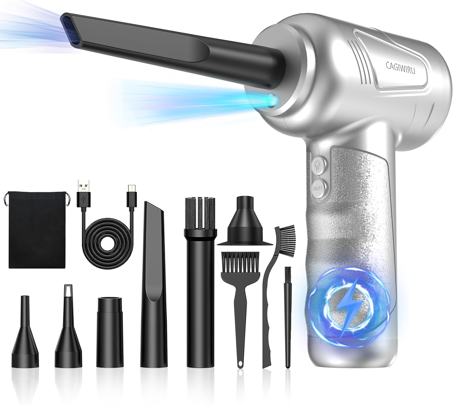 Compressed Air Duster-Cordless Air Blower-Electric Air Duster for Cleaning Keyboard PC-Air Cleaning Kit-3 Speed Duster Cle...