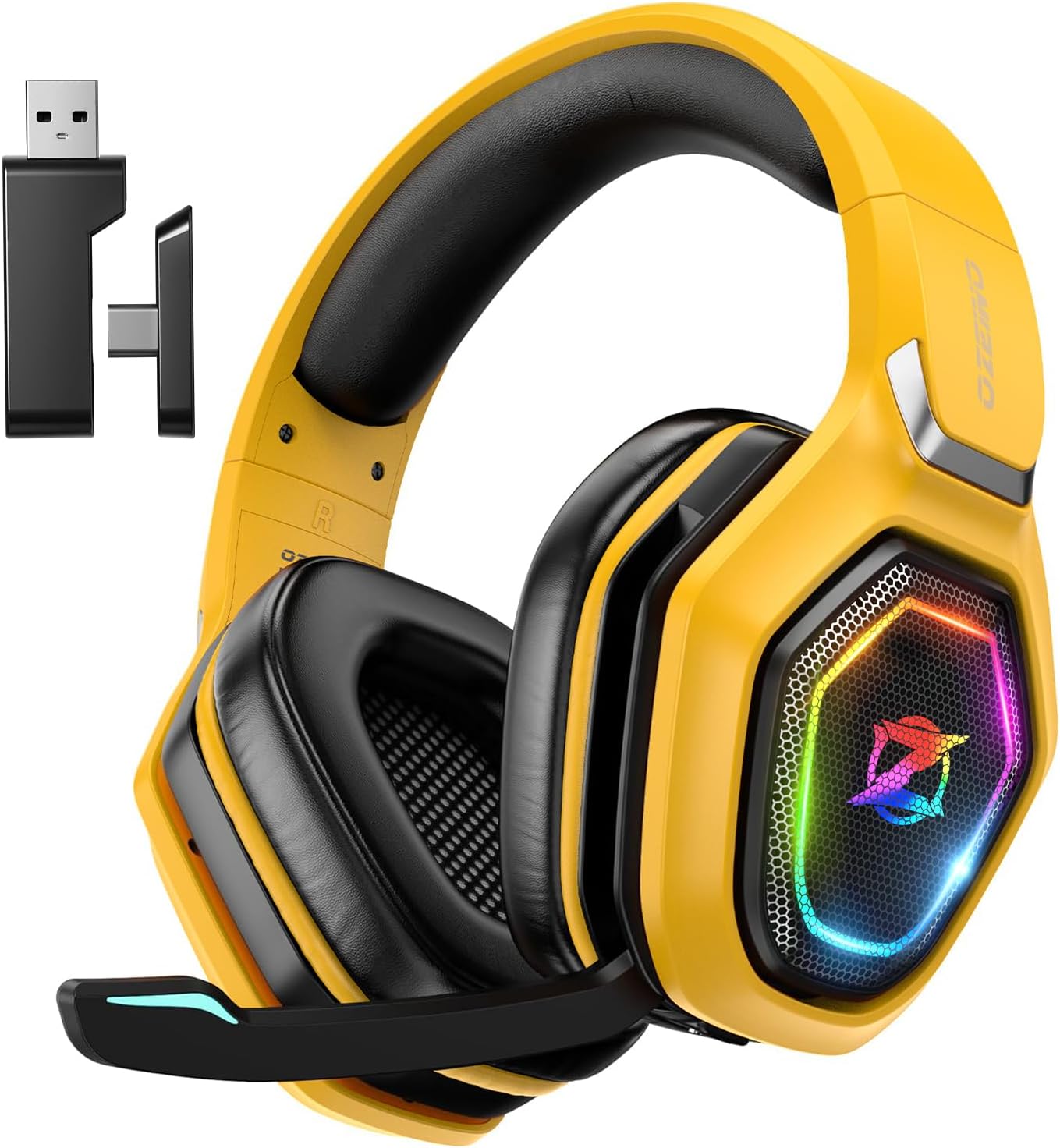 Ozeino 2.4GHz Wireless Gaming Headset for PC, Ps5, Ps4 - Lossless Audio USB & Type-C Ultra Stable Gaming Headphones with F...