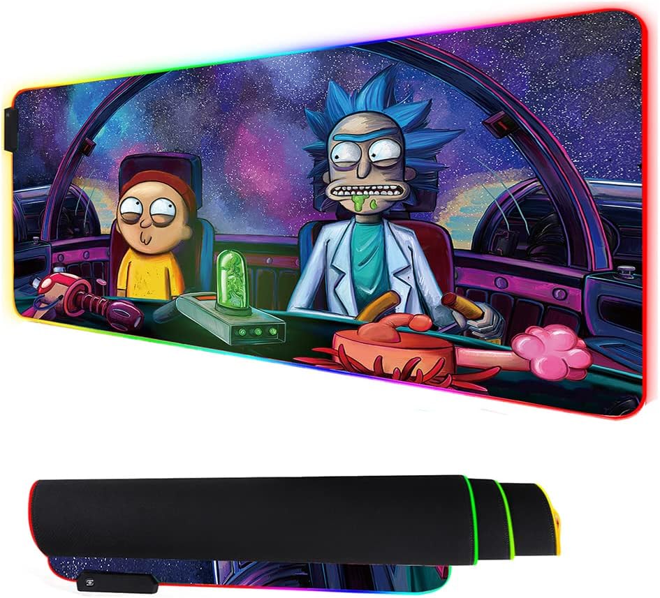 Envysun RGB Mouse Pad LED Light Gaming Mouse Pad with Rubber Base Colorful Computer Carpet Desk Mat for PC Laptop (31.5 1...