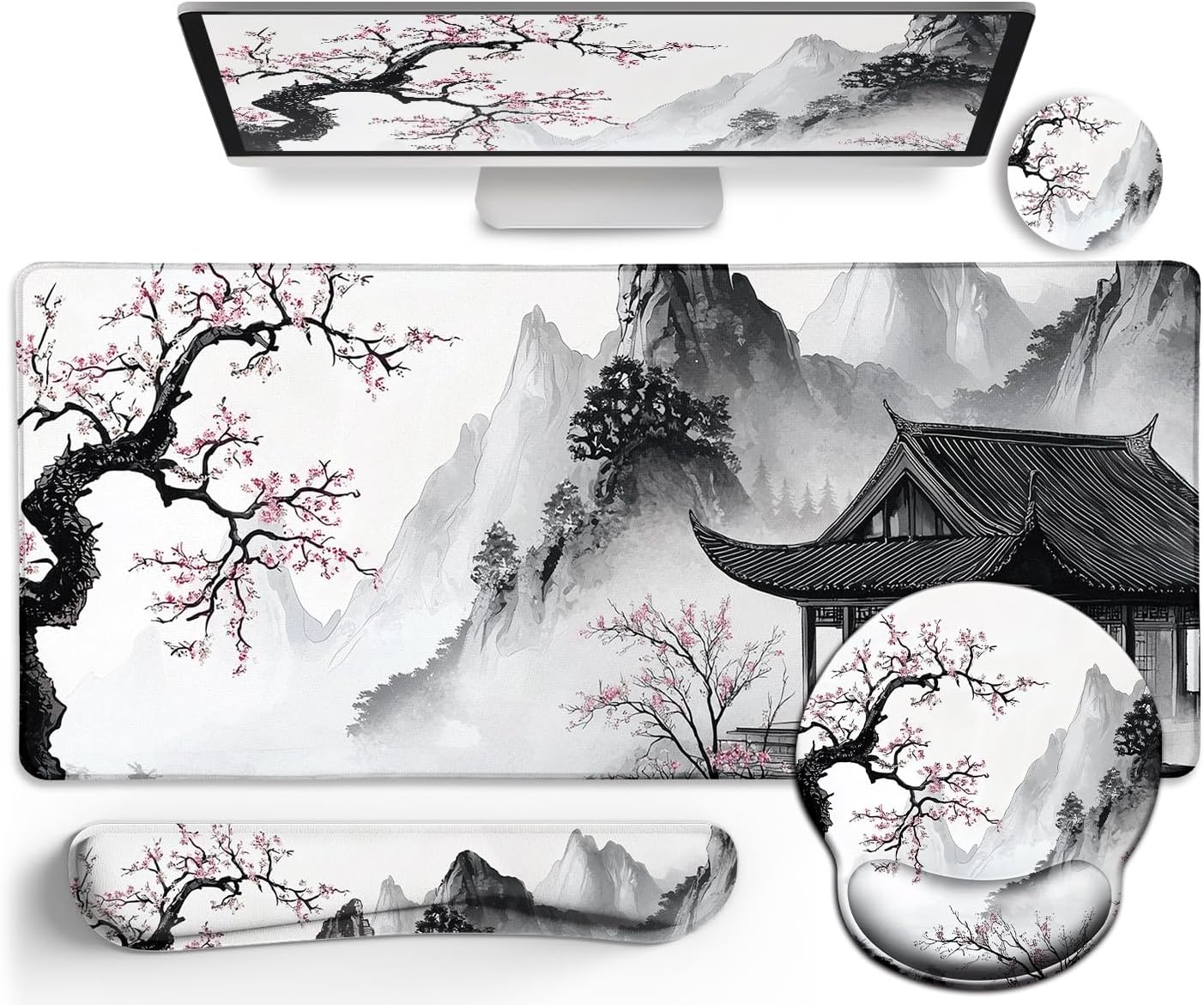 LIMKRIAN Desk Mat Pad, XXL Large Gaming Mouse Pad with Wrist Rest Wrist Support, Ergonomic Mouse Pad, Keyboard Wrist Rest,...