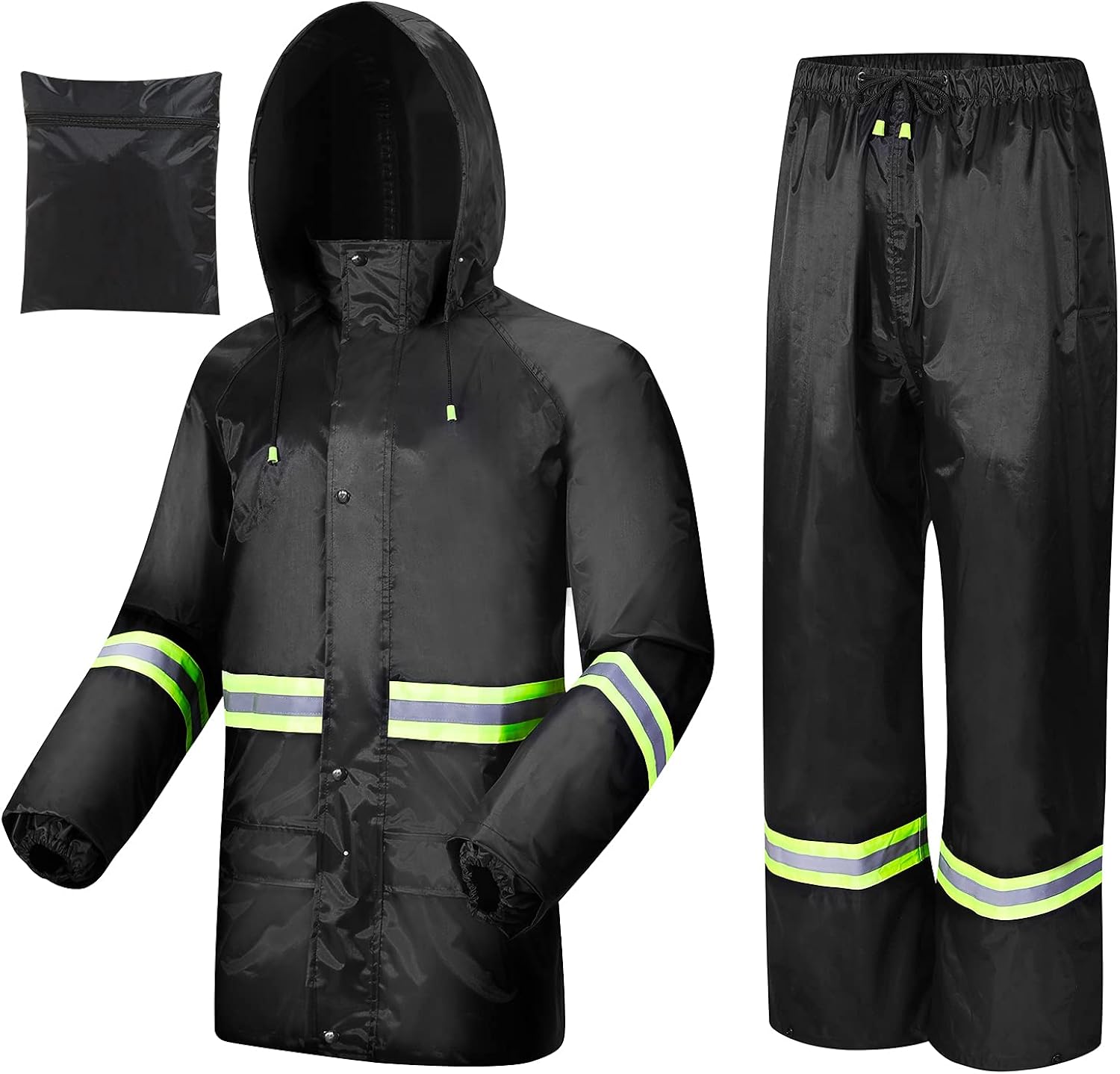 AMKsedom Rain Suits for Men Women Waterproof, Breathable Rain Coats with Eye-Catching Reflective Strip, Durable Rain Gear