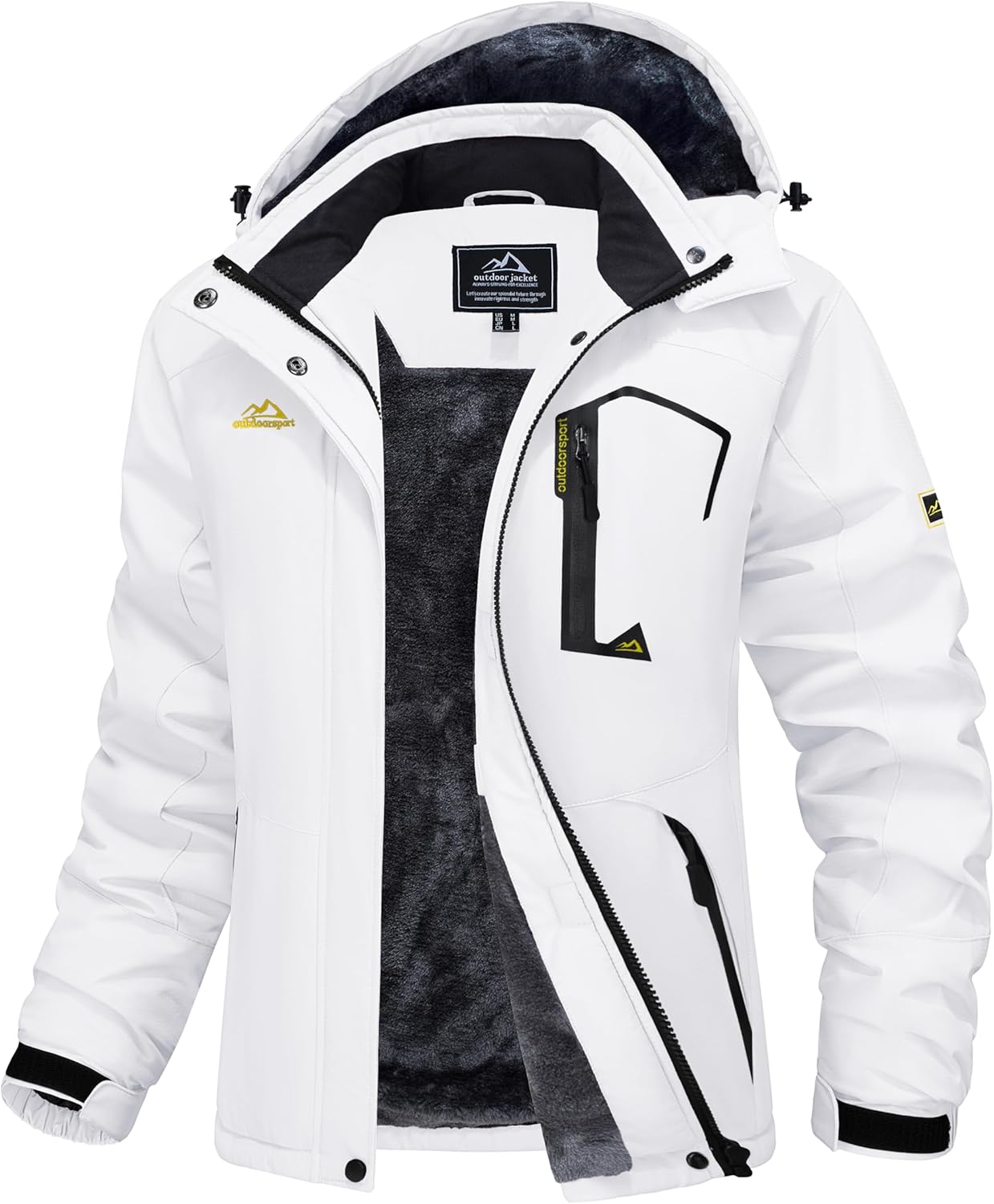 MAGCOMSEN Womens Ski Jacket Waterproof Insulated Snow Jacket Warm Windproof Winter Coats with Hood Fleece Lined Jacket