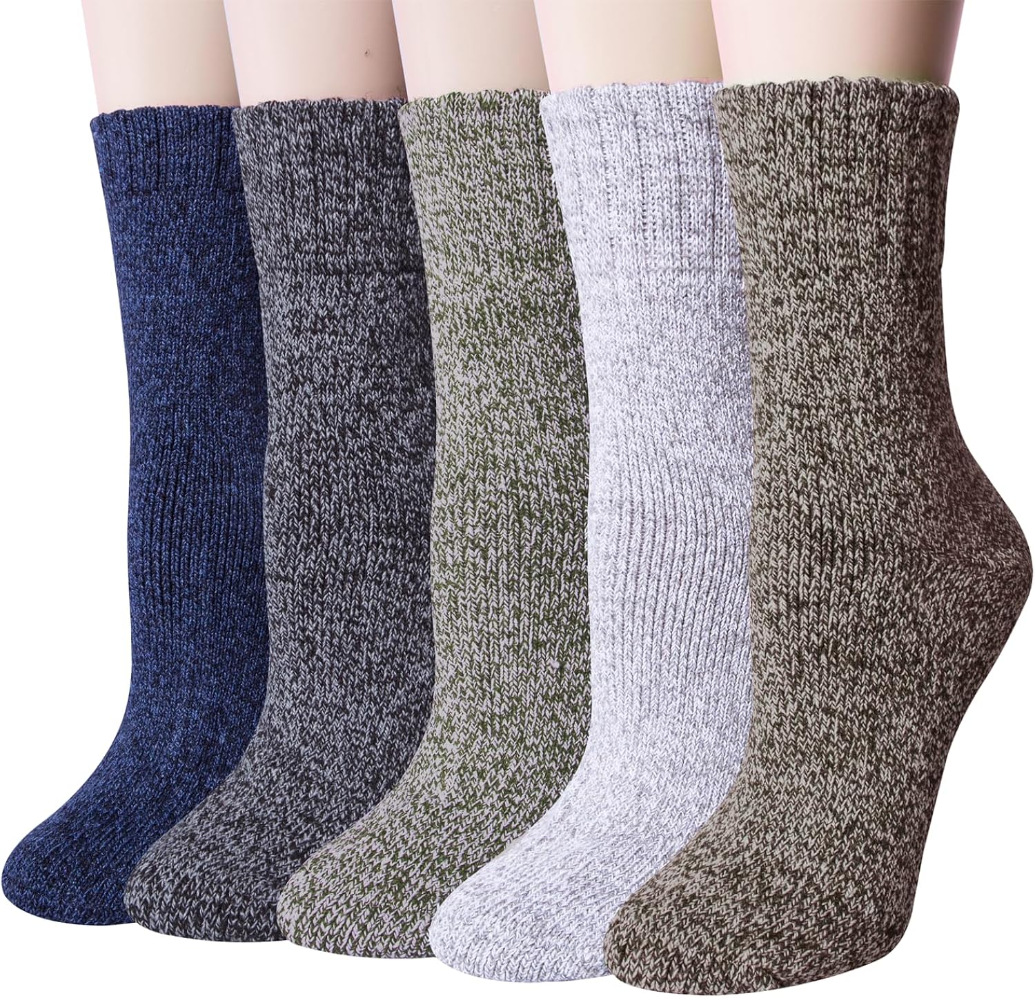 YSense Womens Wool Socks, Winter Boot Socks Stocking Stuffers Gifts for Women Men Warm Crew for Hiking
