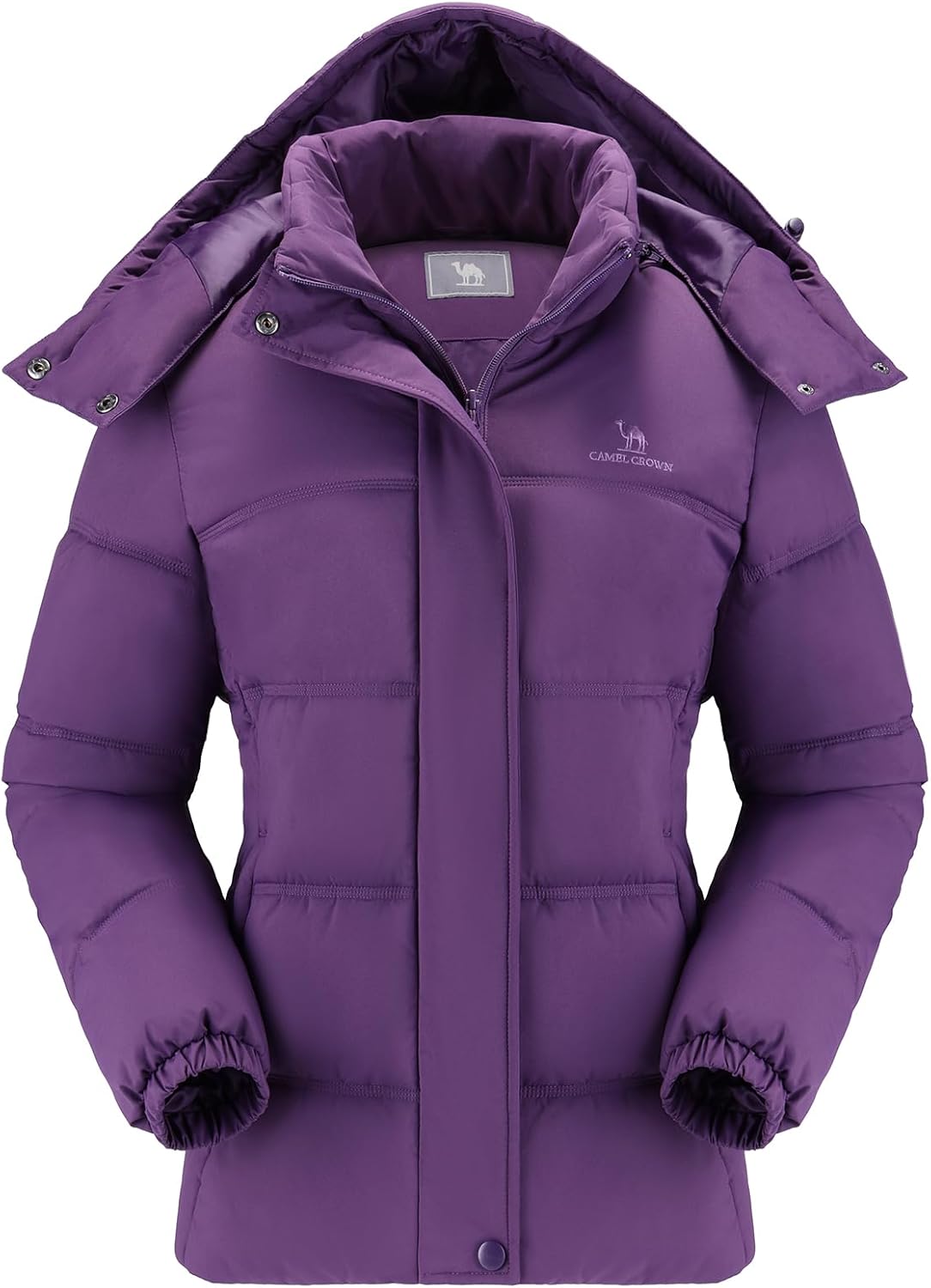 CAMLE CROWN Women's Puffer Jacket Coat Winter Warm Hooded Jacket Down Jacket Outerwear