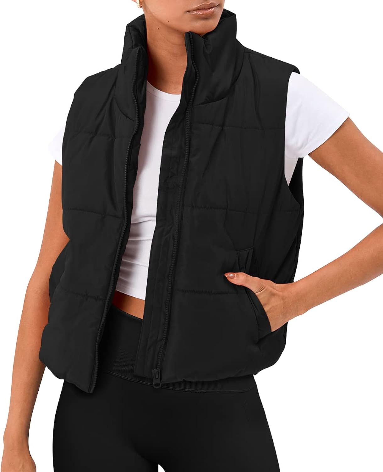 AUTOMET Puffer Vest Women Sleeveless Winter Clothing Cropped Outerwear Warm Puffy Fall Outfits Spring Fashion Vest Tops 2025