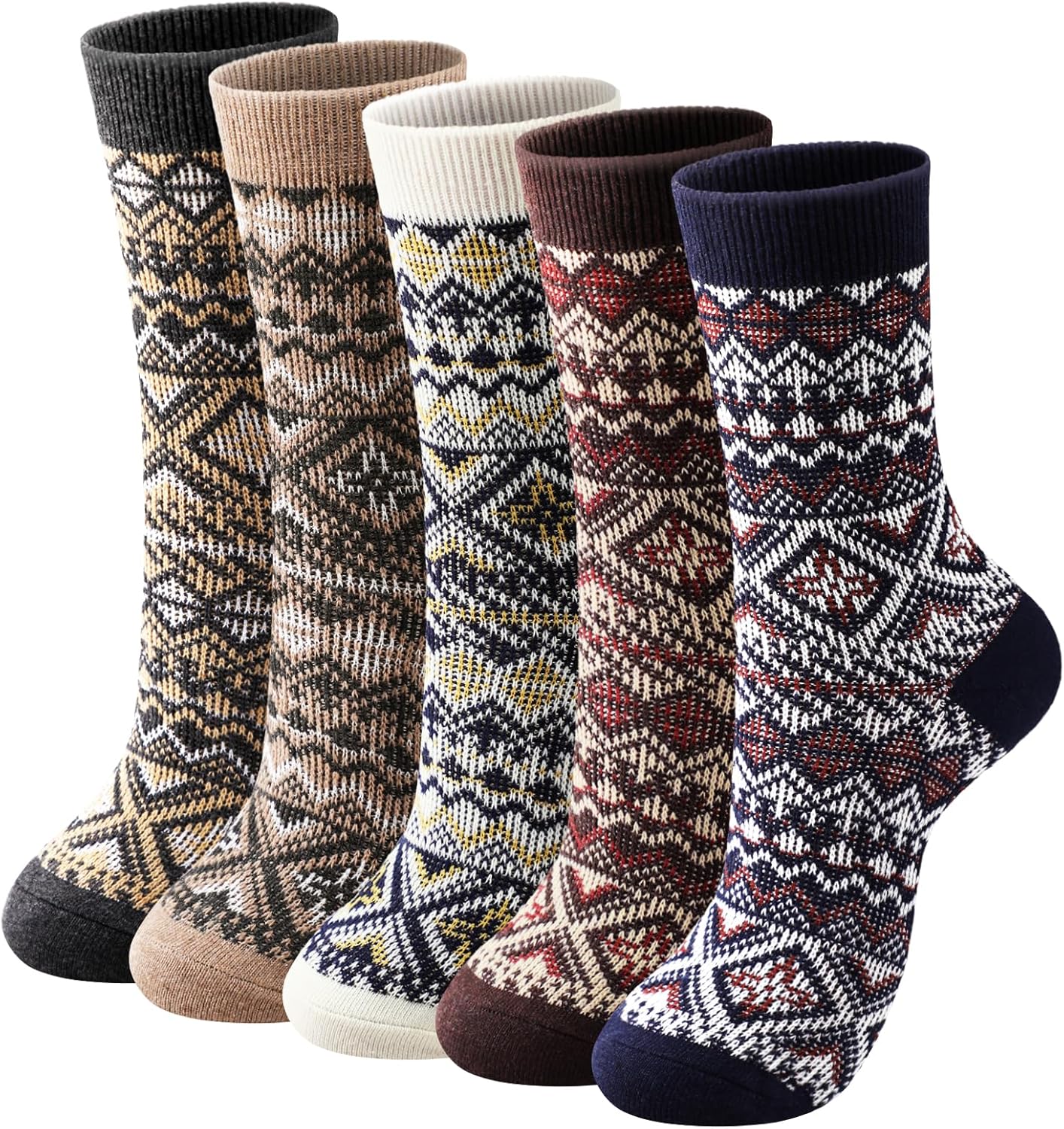 Trifabricy Wool Socks - Vintage Winter Warm Wool Socks for Women, Soft Cozy Thick Knit Boots Sock Gifts for Women Men