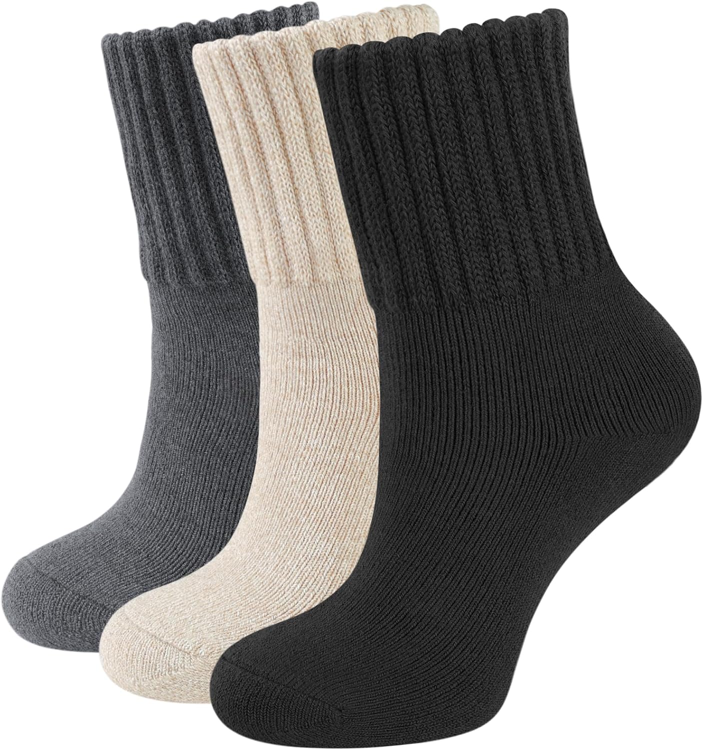 CLOSEMATE Womens Thick Full Cushioned Thermal Warm Boot Socks for Winter 3 Pairs