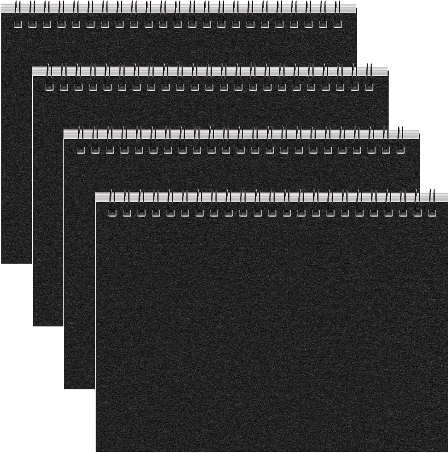 Resurhang 4 Pcs 8.66 x 11.69 Inch Top Bound Spiral Notebooks Horizontal A4 Office Steno Book 5mm-Squared Durable Spiral Wh...