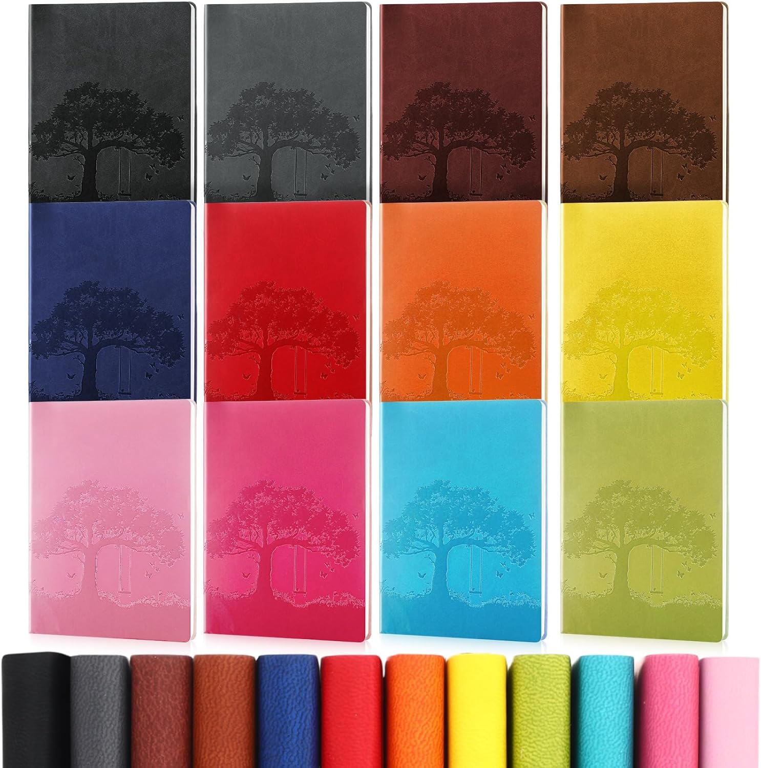 TaoBary 36 Pcs A6 PU Leather Journals Notebook Bulk Colorful Tree Life Lined Journal Soft Leather Cover Ruled Writing Note...