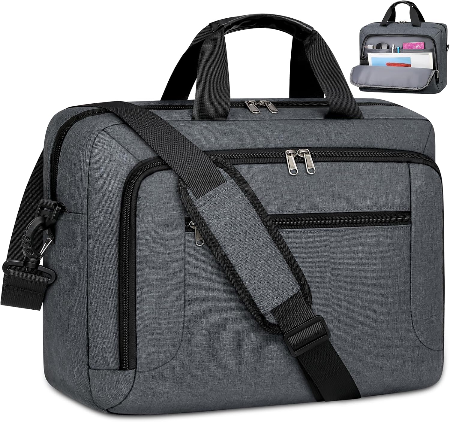 Laptop Bag 15.6 Inch Laptop Briefcase Computer Bag for Men Women Waterproof Business Office Work Large Laptop Case 15.6 In...