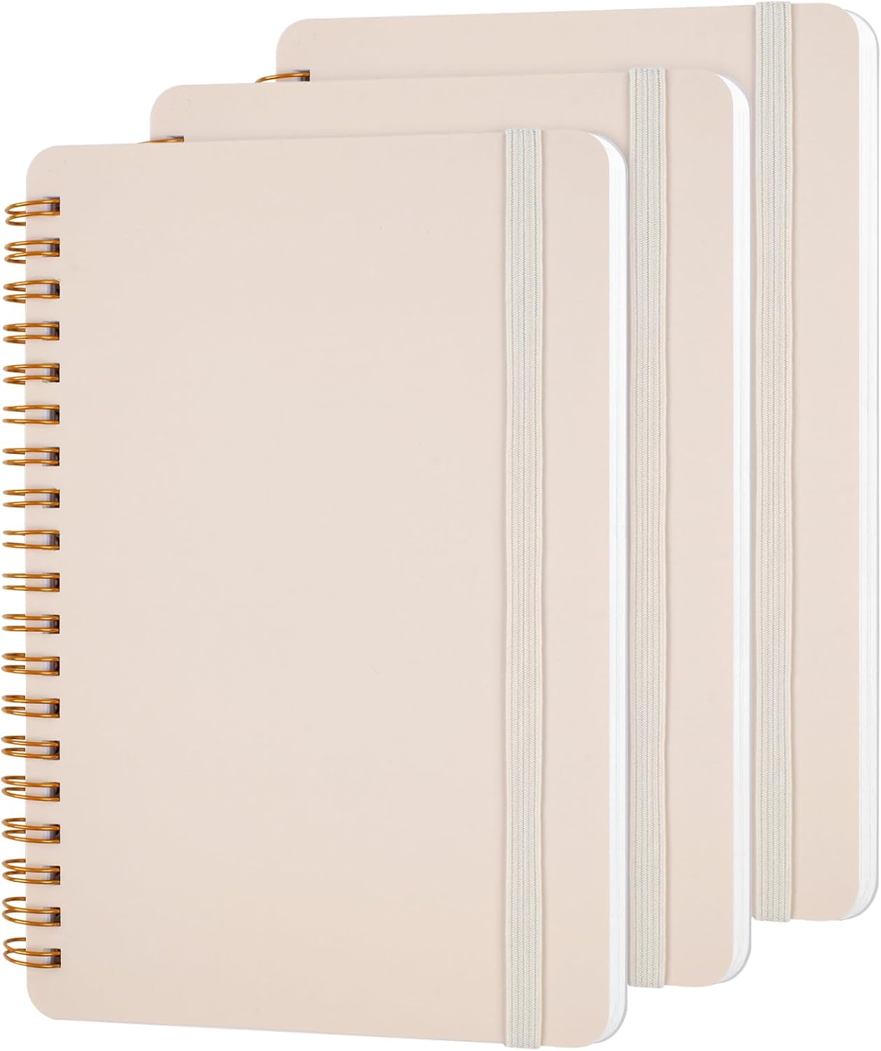 Utron 3 PCS Small Spiral Notebook 5x7, Notebooks for Note Taking, Beige Spiral Journal Notebook, Work Notebook Small Noteb...
