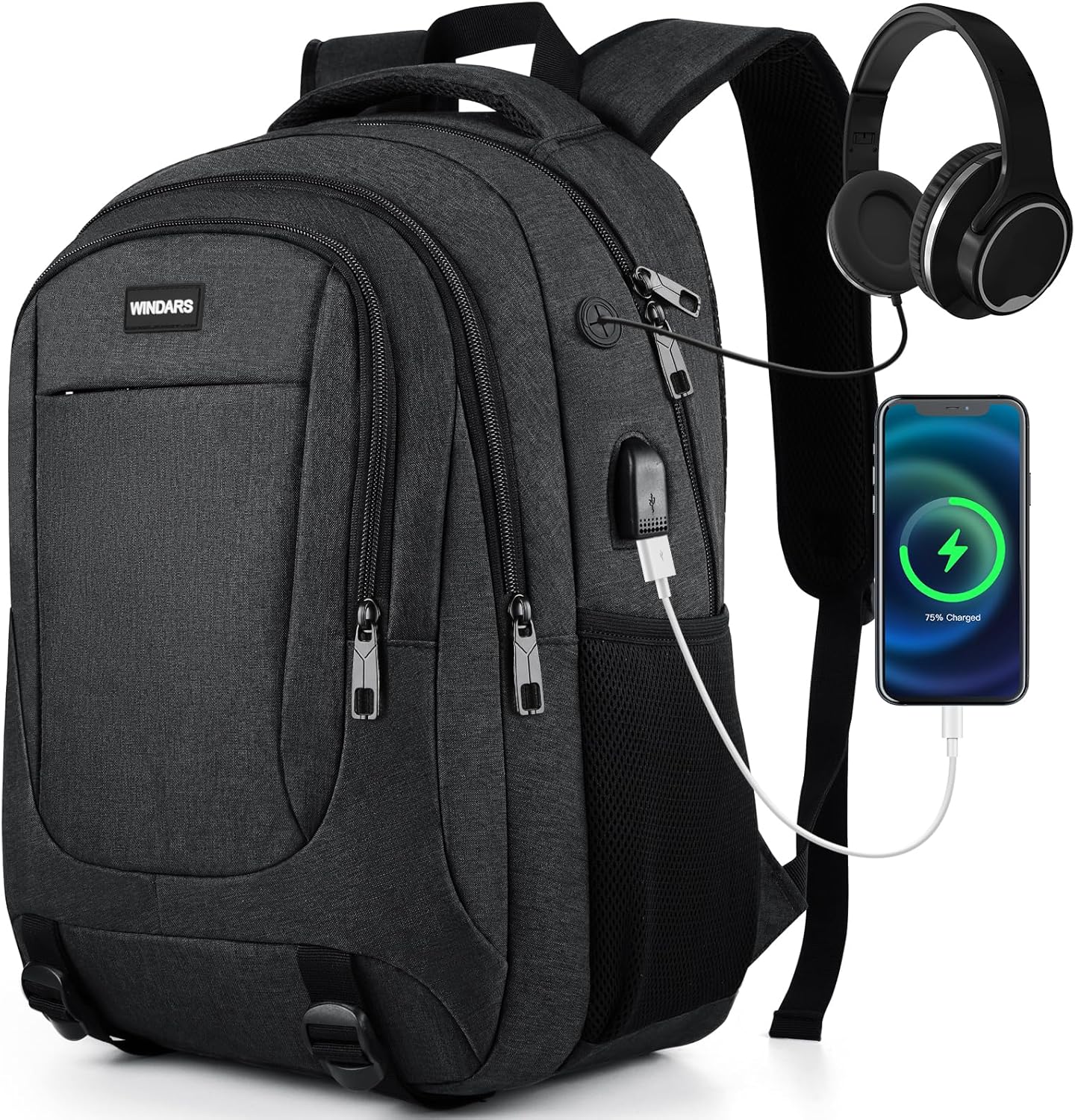 WINDARS Backpack for Men and Women, School Backpacks for Teens Boys, 17.3 Inch Large College Bookbag Durable Computer Lapt...