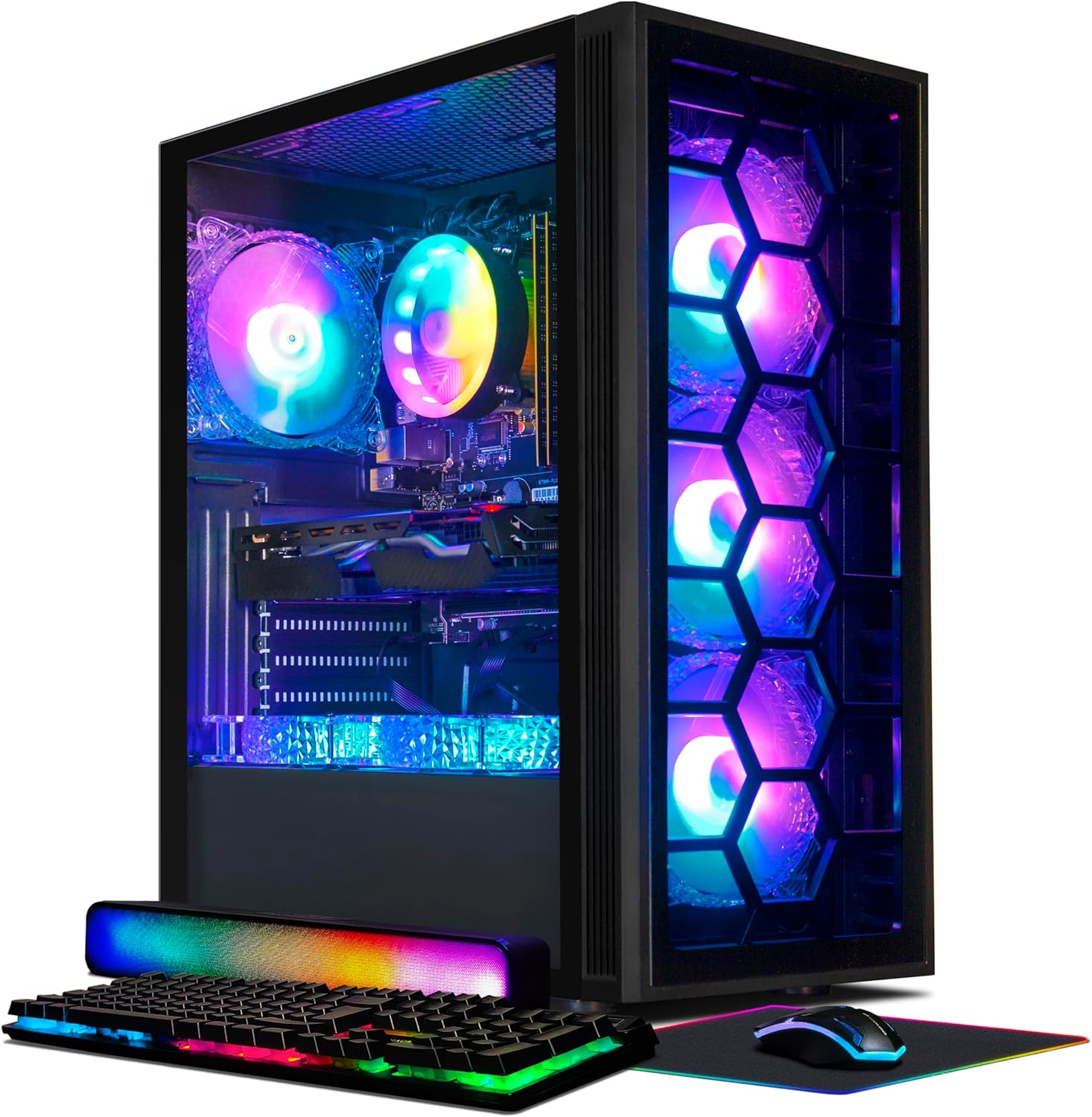 STGAubron Gaming PC Computer Desktop, Intel Core I7 8th Gen up to 4.1G, Radeon RX 5700 8G, 16G DDR4, 512G SSD, WiFi 6 & BT...