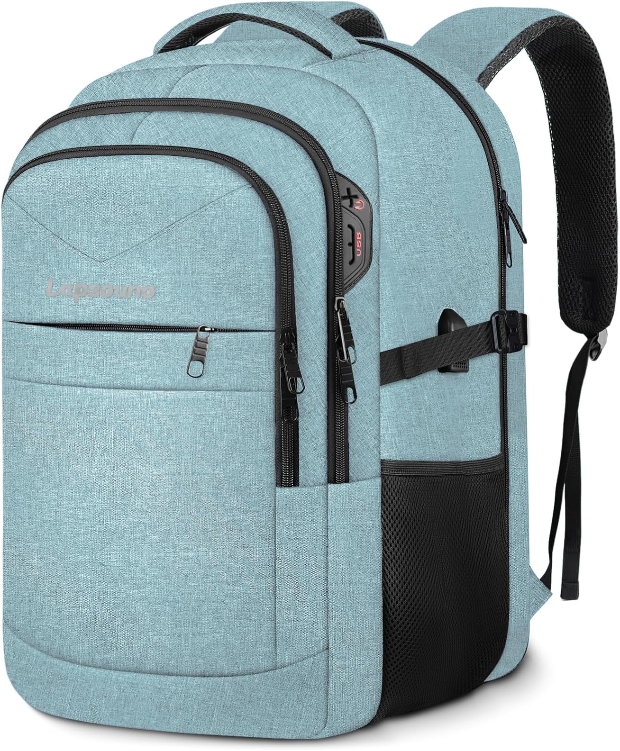 Lapsouno Business Laptop Backpack, Travel Laptop Backpack, Backpack, Anti Theft Sturdy 15.6 Inch TSA Friendly with USB Por...