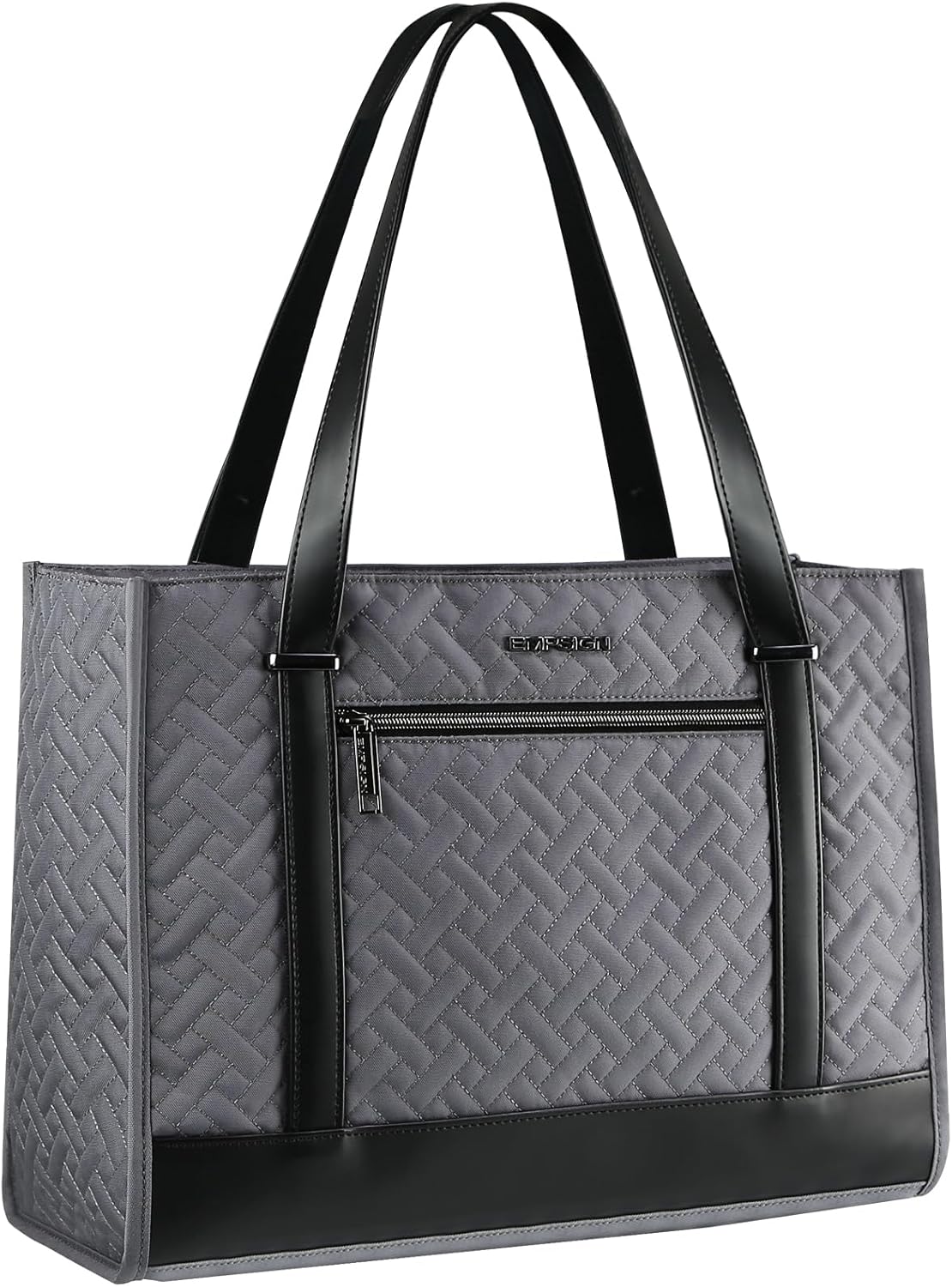 EMPSIGN Laptop Tote bag for women 16 Inch, Stylish Computer Shoulder Tote Bag for Work, Large Capacity Quilted Laptop Brie...
