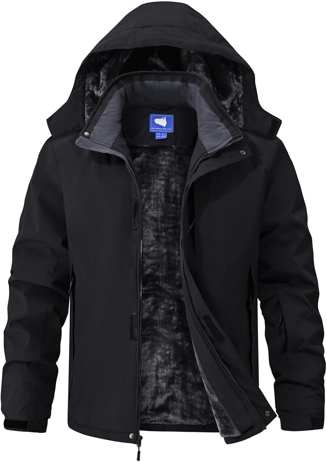 Aorga Mens Skiing Jackets Winter Waterproof Snow Jackets Fleece Lined Insulated Heavy Parka Jackets Coats with Hoode