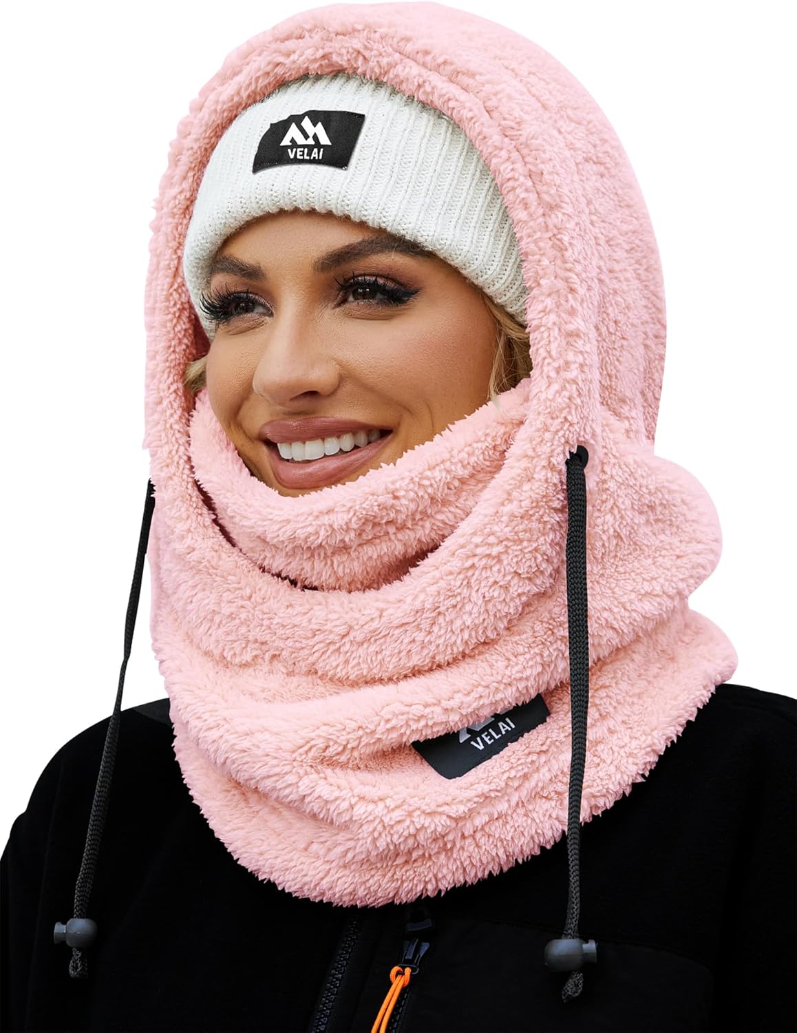 VELAI Balaclava Fleece Ski Mask for Men Women Winter Face Masks Windproof Hooded Scarf Cold Weather Hat Neck Warmer