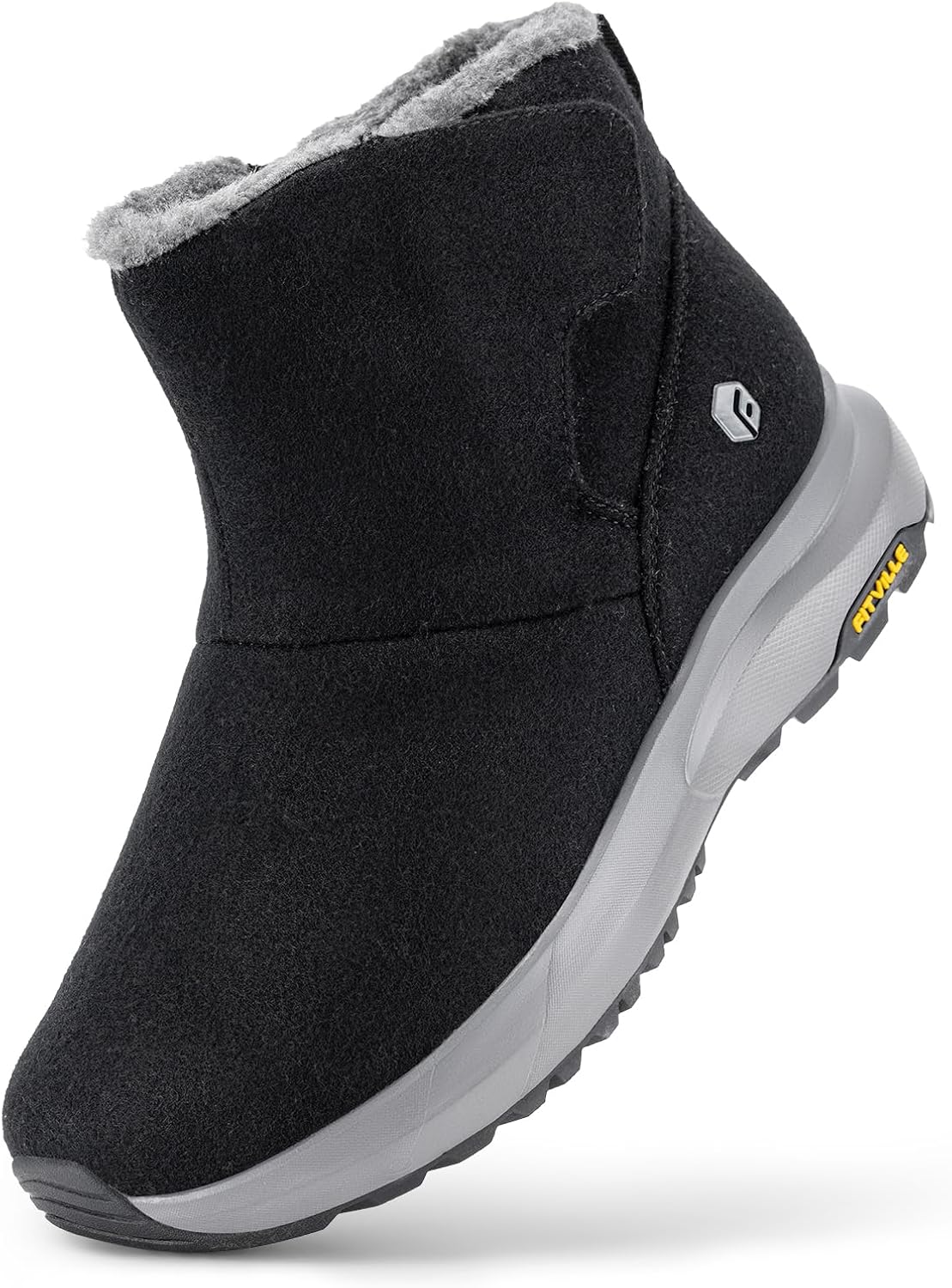 FitVille Mens Wide Winter Boots Thick Fur Lined Boots Lightweight Winter Wide Width Boots Outdoor Mens Snow Boots