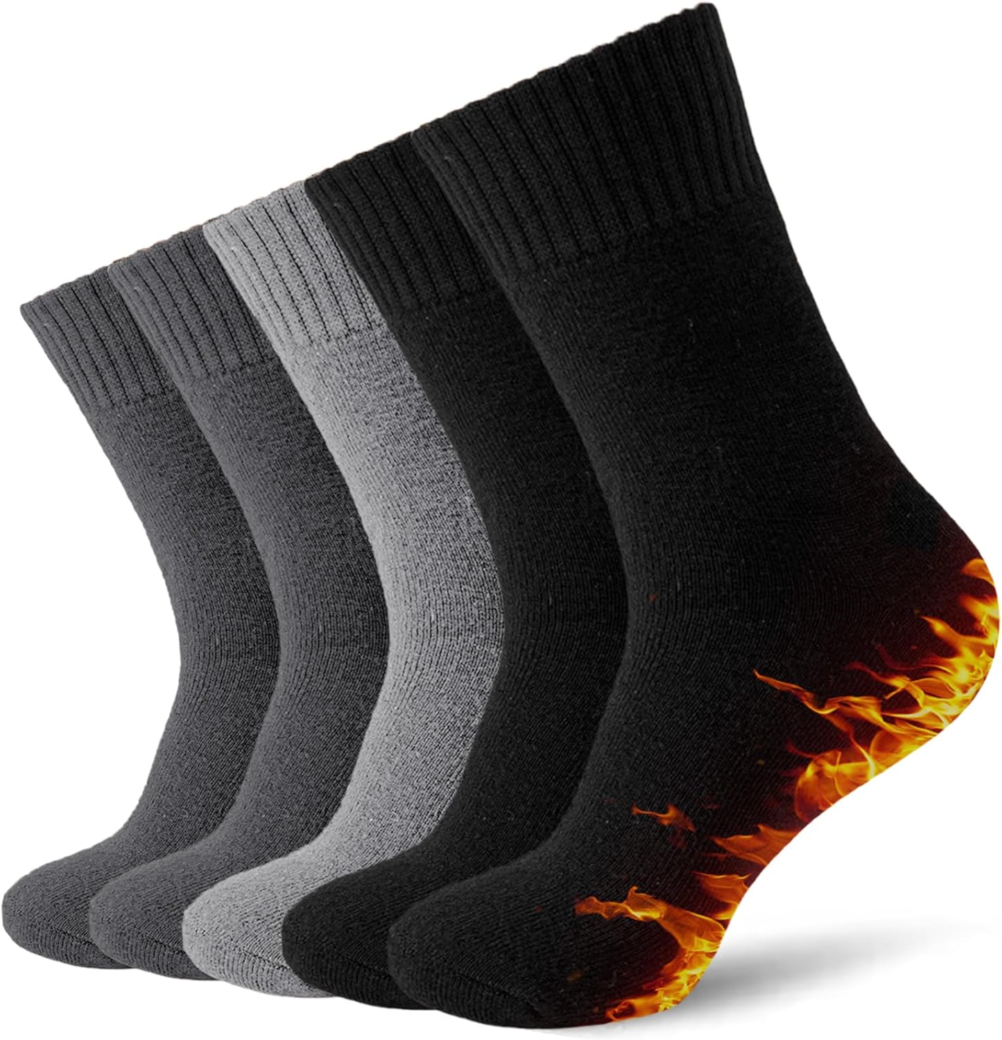 VoJoPi 5 Pairs Wool Socks Mens Thick Thermal Winter Boot Socks for Men Warm Hiking Super Soft Cozy