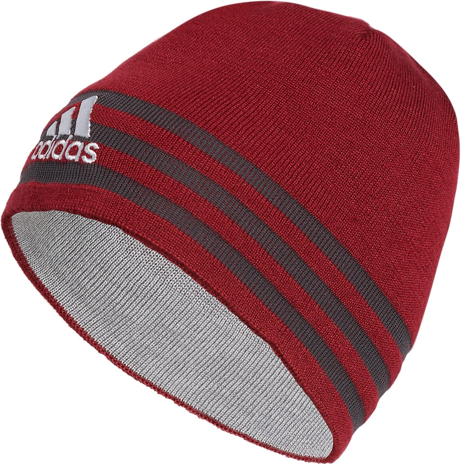 Adidas Men's Reversible Skully Beanie – Knit Winter Skull Cap, Standard Fit