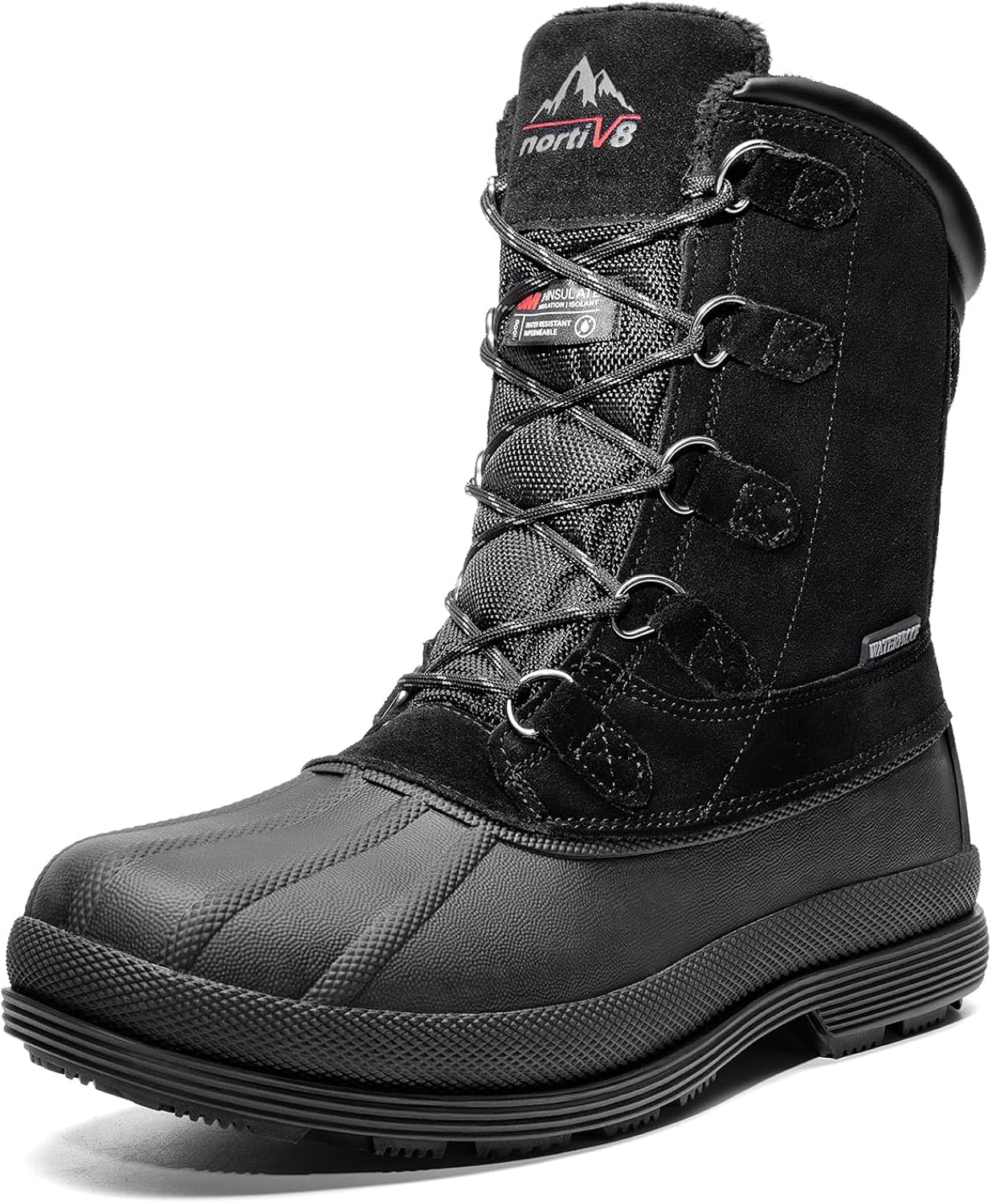 NORTIV 8 Men's Insulated Waterproof Work Winter Snow Boots