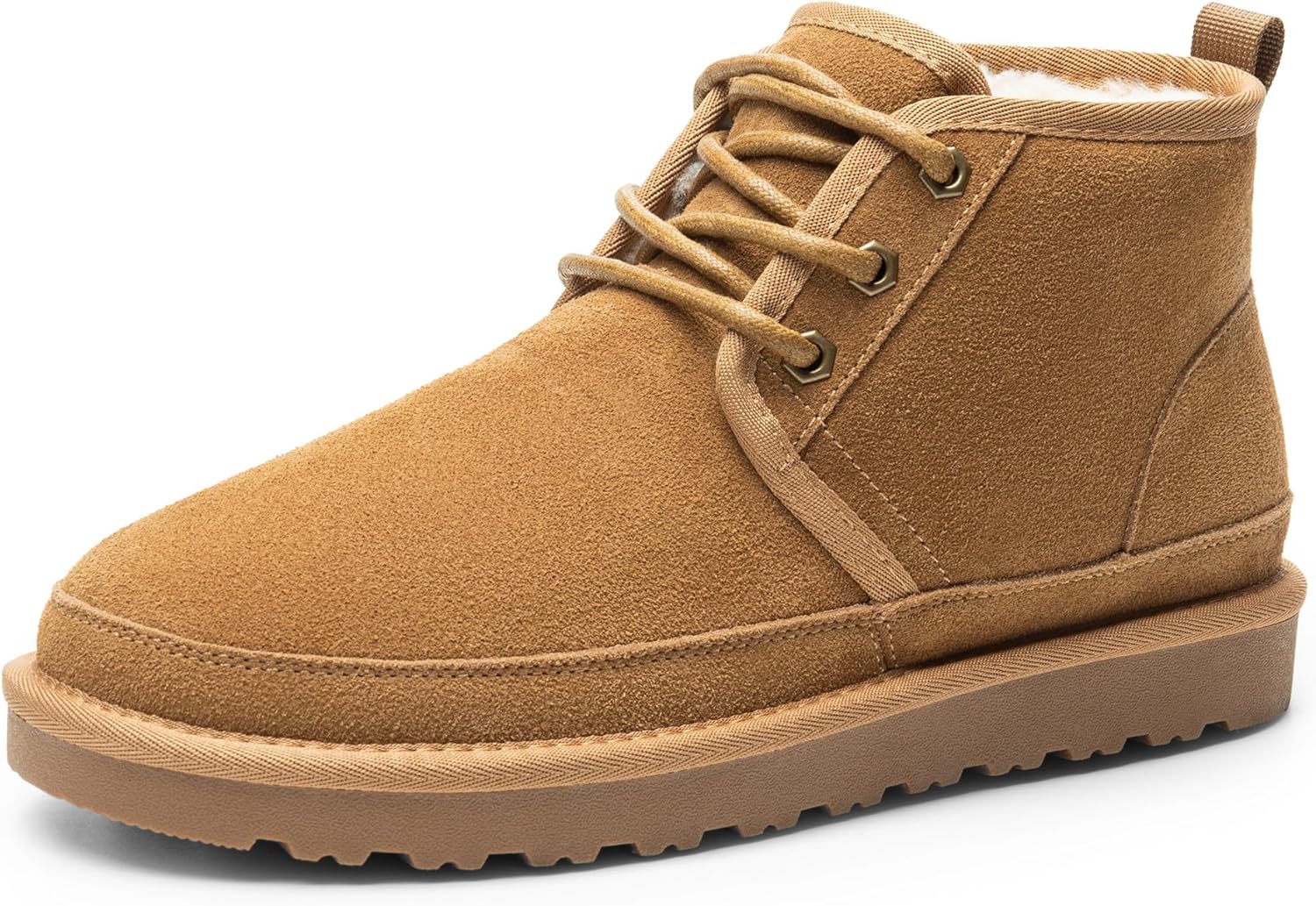 Bruno Marc Men's Winter Snow Boots FuzzyGo Cozy Suede Leather Cold Weather Warm Outdoor Casual Ankle Boots