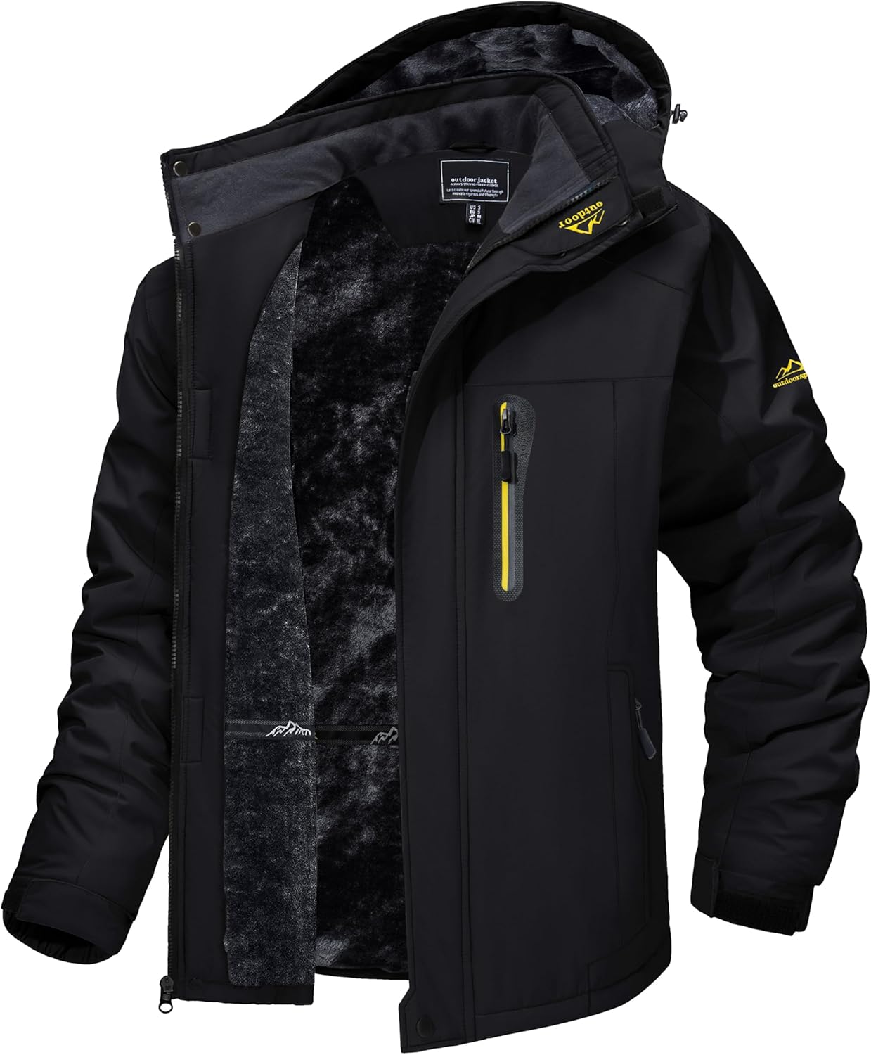 TACVASEN Men's Winter Ski Jacket Waterproof Snow Coats Snowboard Fleece Lining Jacket Warm Parka with Hooded