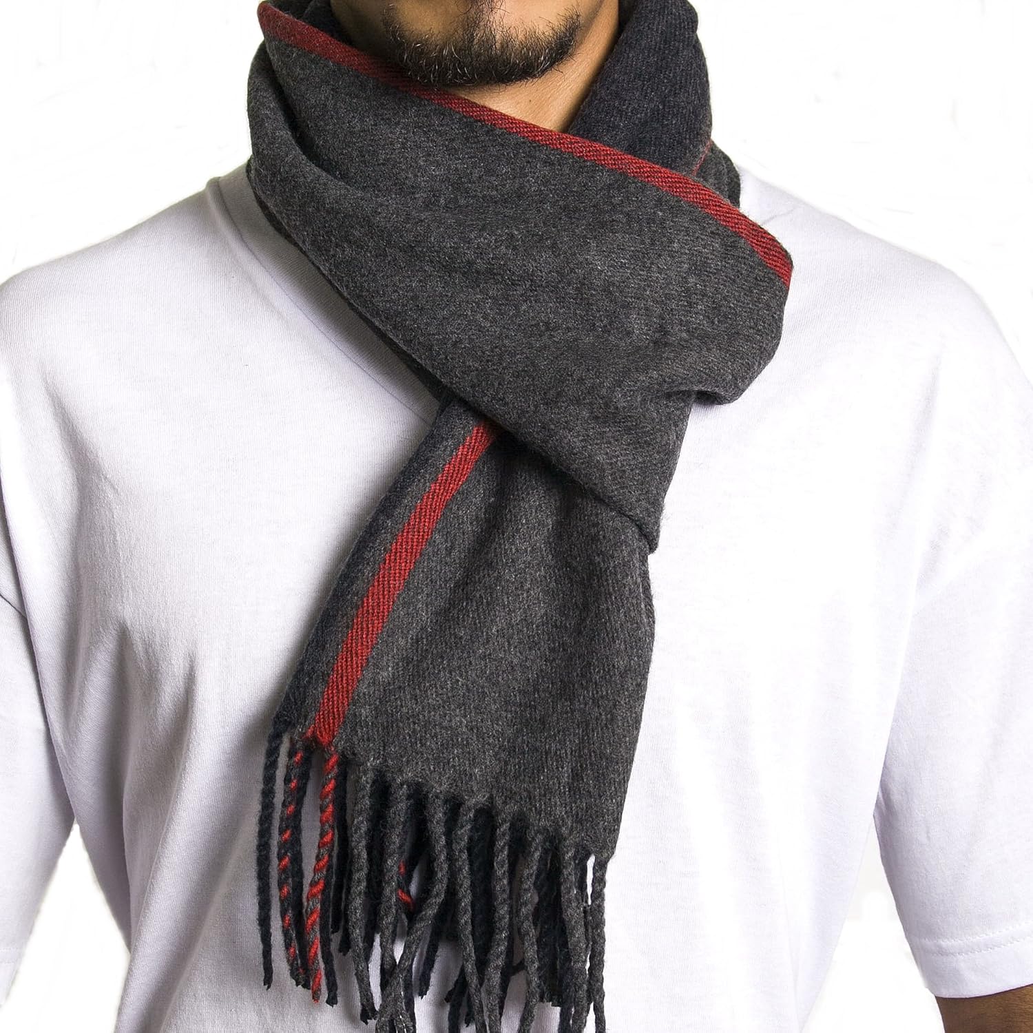 Alpine Swiss Mens Plaid Scarf Soft Winter Shawl Lightweight Cold-Weather Gear