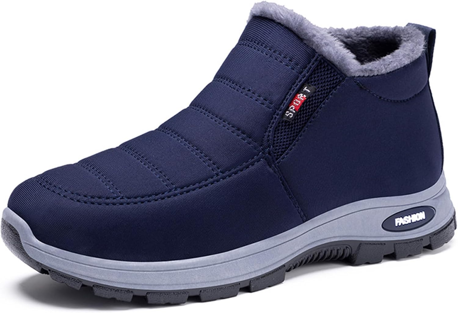 CrazySavage Mens Winter Warm Snow Boots,Wide Toe Lightweight Furry Lining Thermal Winter Shoes,with Arch Support,Casual Ou...