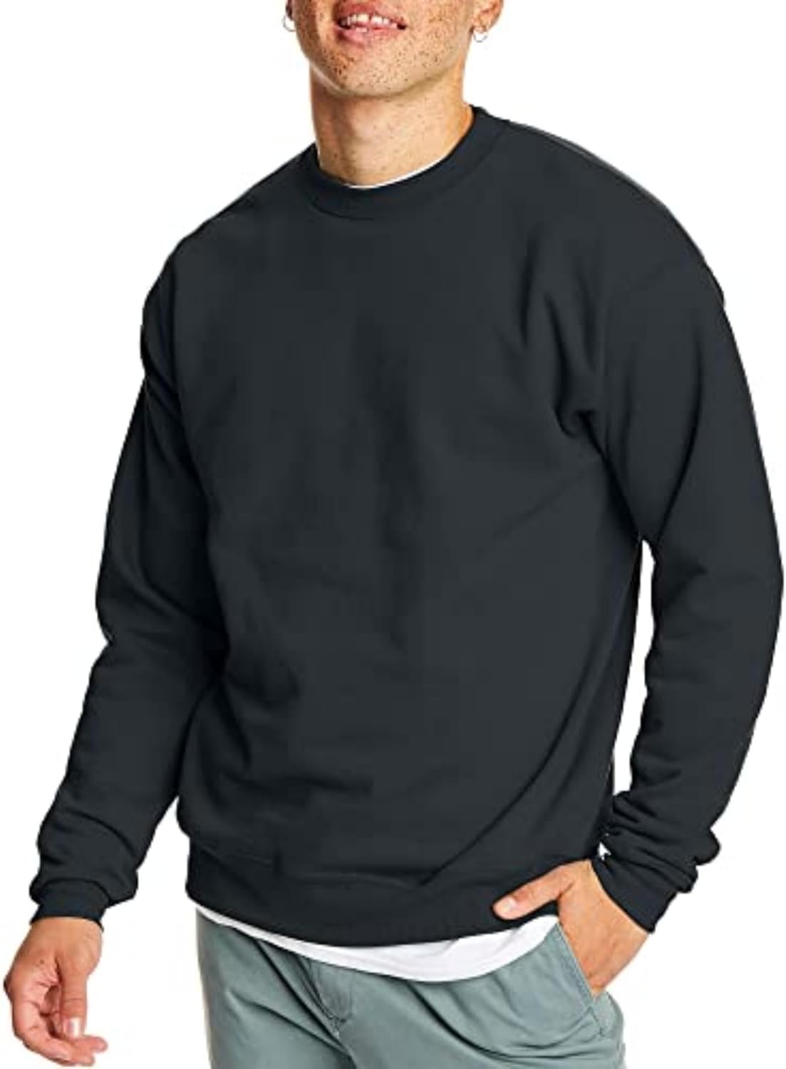Hanes Men's Ecosmart Fleece Sweatshirt, Pullover Crewneck Sweatshirt, Big & Tall, 1 or 2 Pack