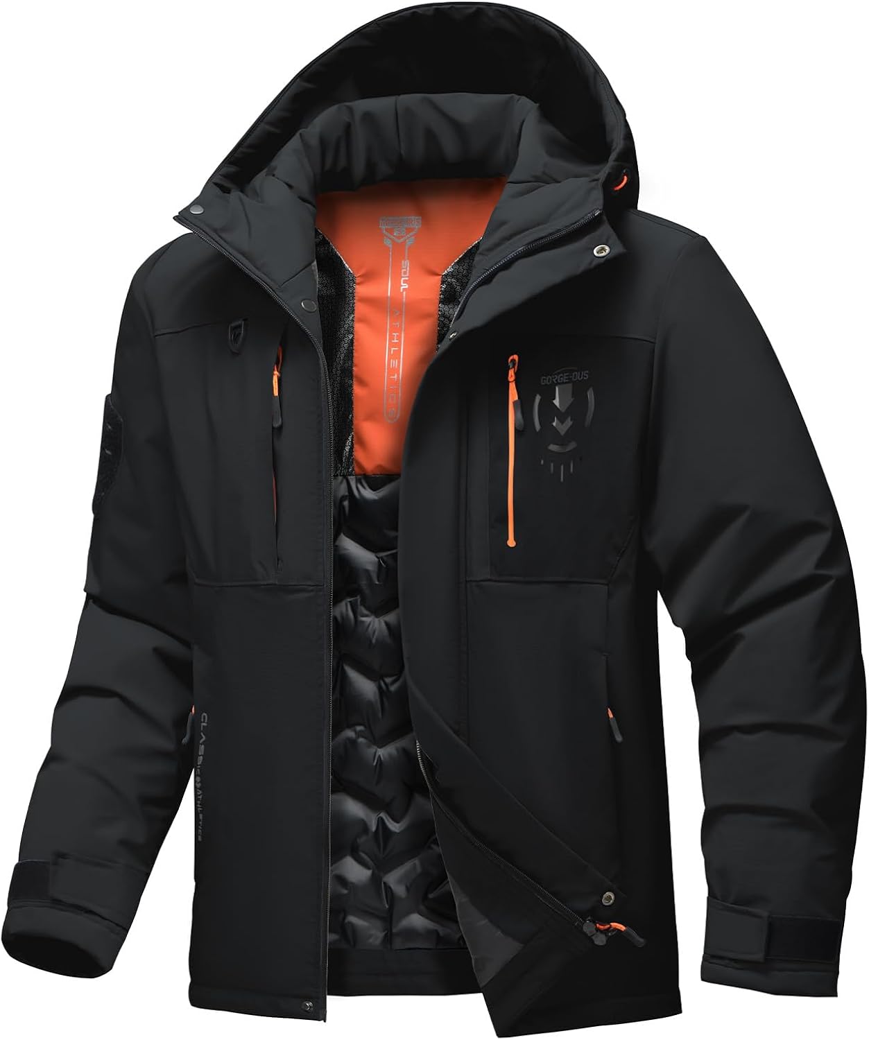 BANTREK Men's Winter Jacket Waterproof Ski Snow Coat Windproof Snowboard Hooded Raincoats with Warm Graphene lining