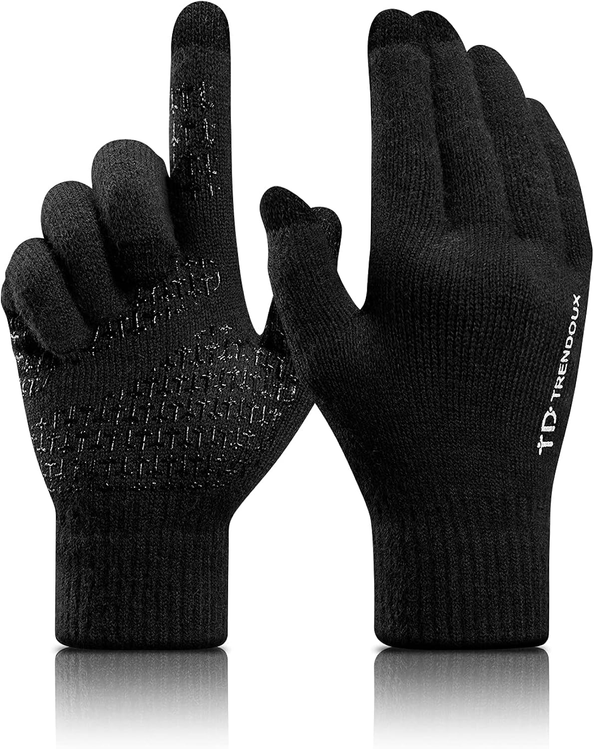 TRENDOUX Winter Gloves For Men Women, Cold Weather Warm Touchscreen Glove Unisex, Non-slip, Elastic Cuff, Knit Stretchy