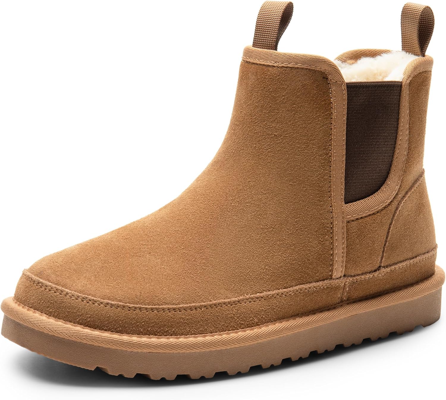 Bruno Marc Men's Winter Snow Boots FuzzyGo Rugged Suede Leather Cold Weather Warm Chelsea Outdoor Boots