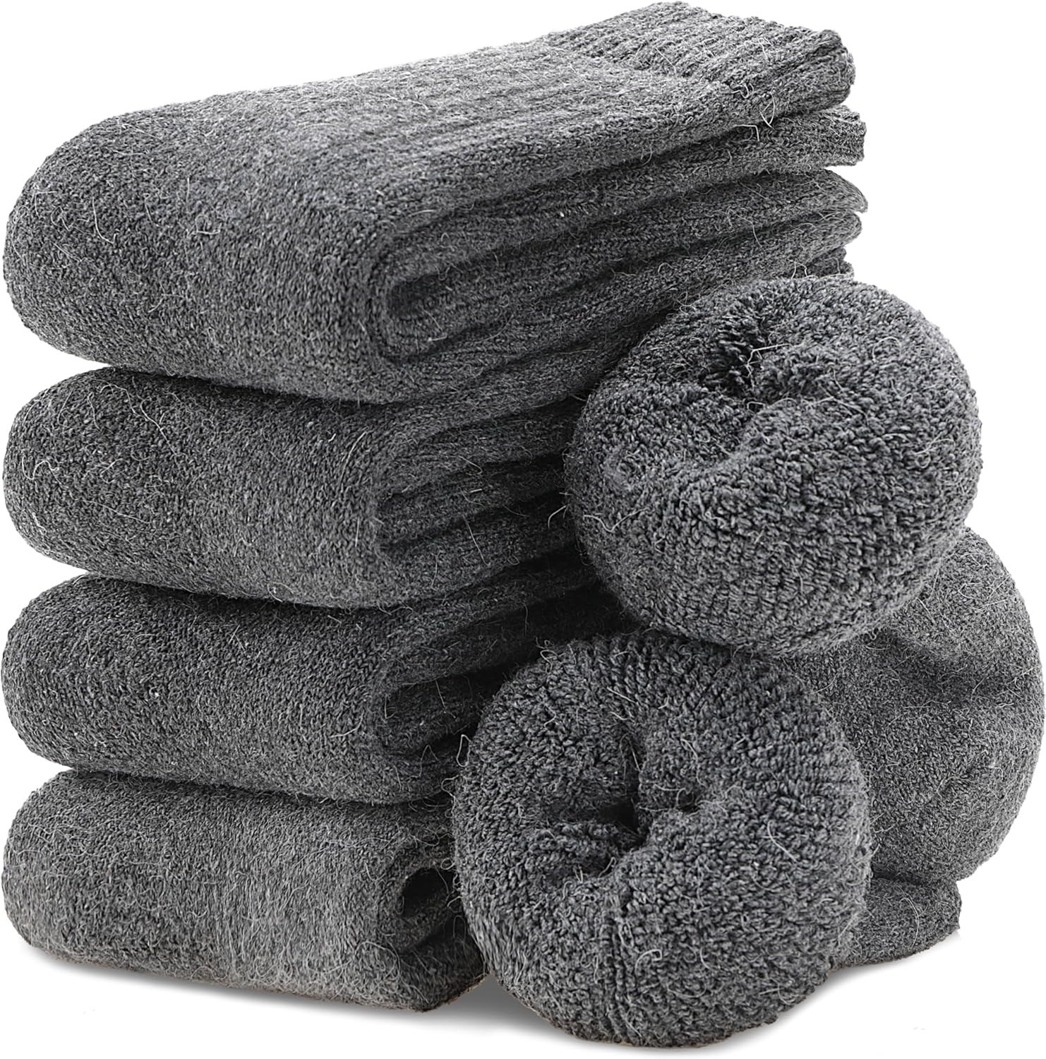 EBMORE Men Merino Wool Socks Super Thick Thermal Hiking Winter Warm Boot Heavy Soft Cozy Socks for Cold Weather