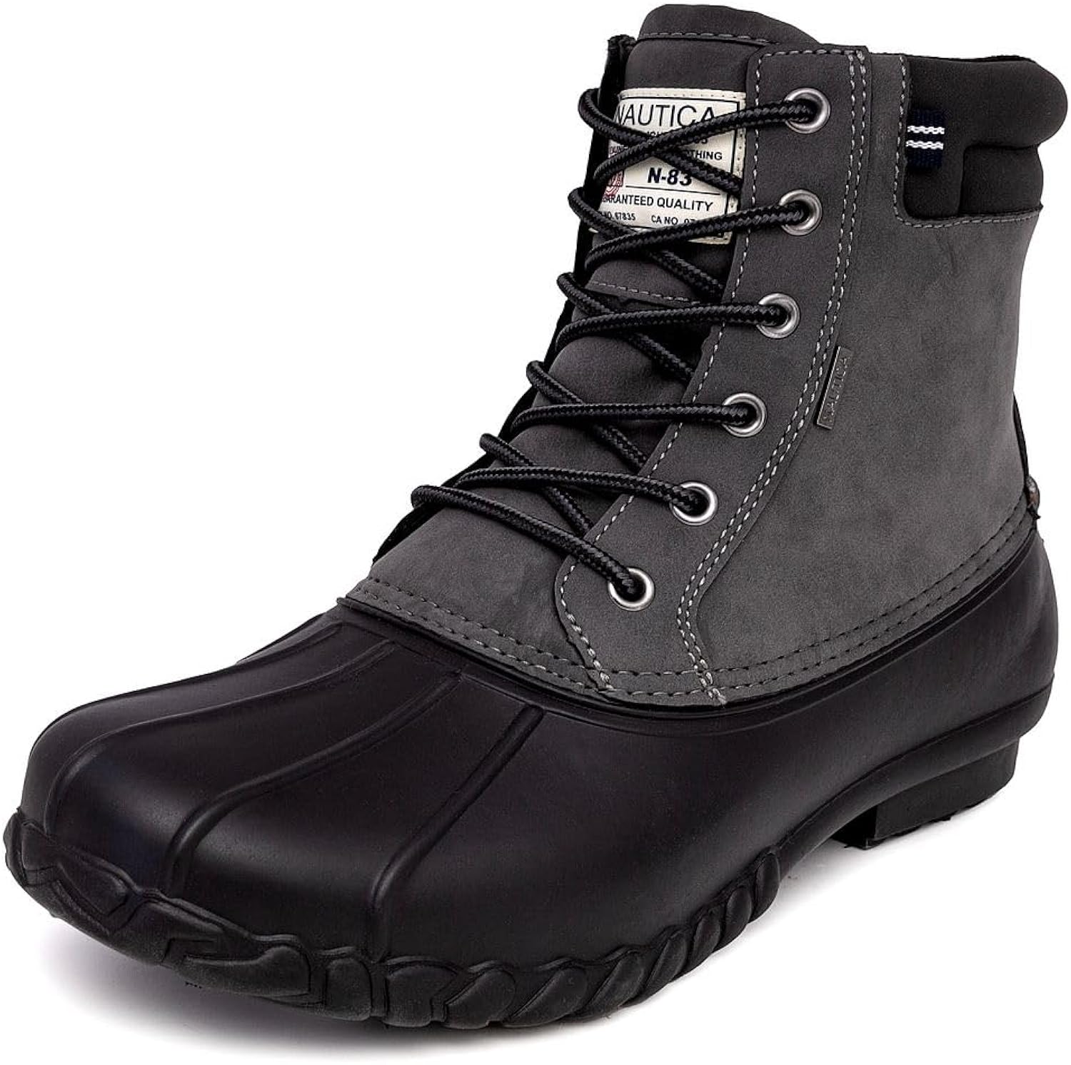 Nautica Men’s Duck Boots Waterproof Shell Insulated Snow and Rain Boot Lace-Up Winter Shoe Channing, Extended Sizes 7–16